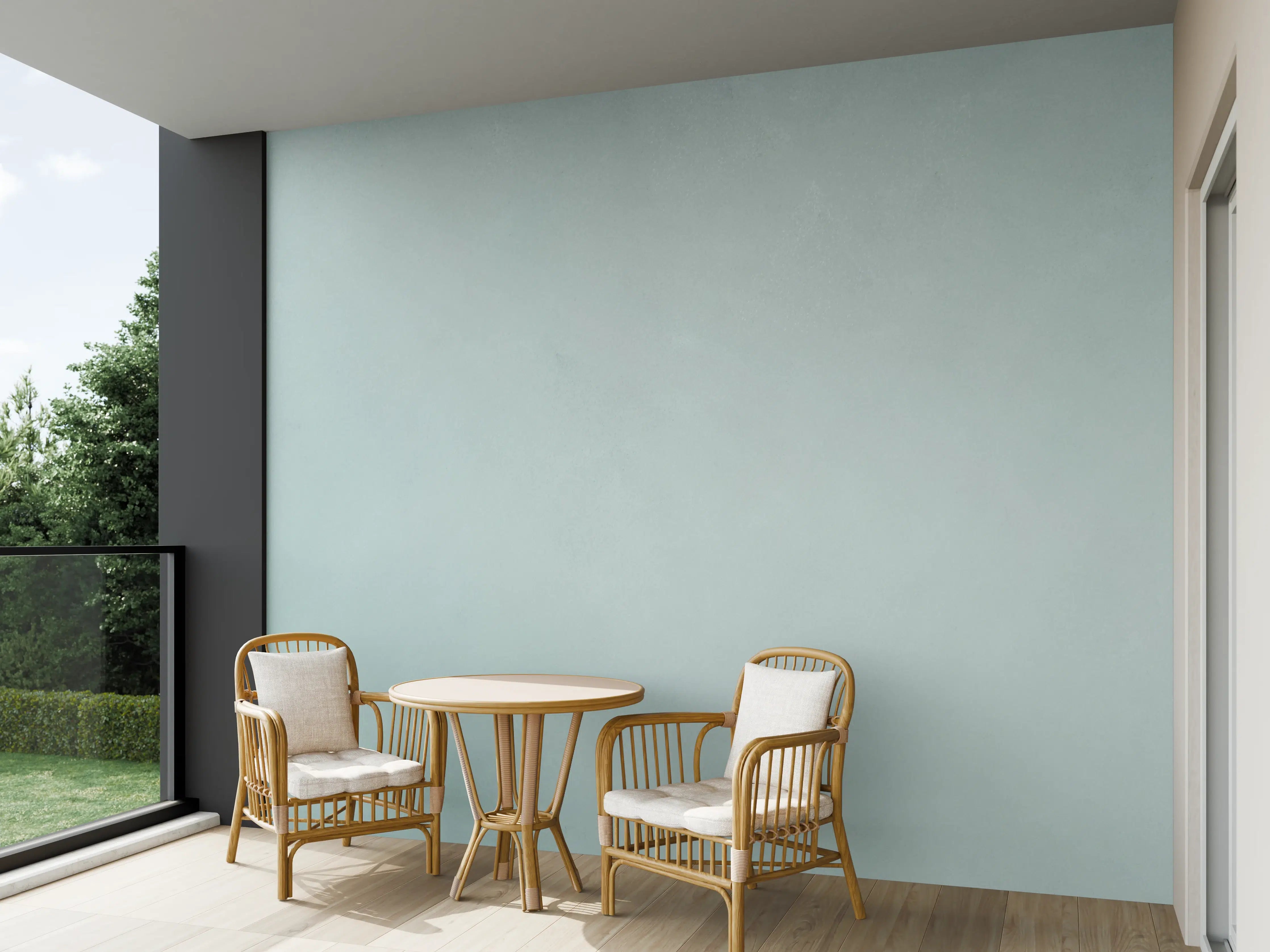 Wandverkleidung außen - Hauchzarte blaue Farbpalette
