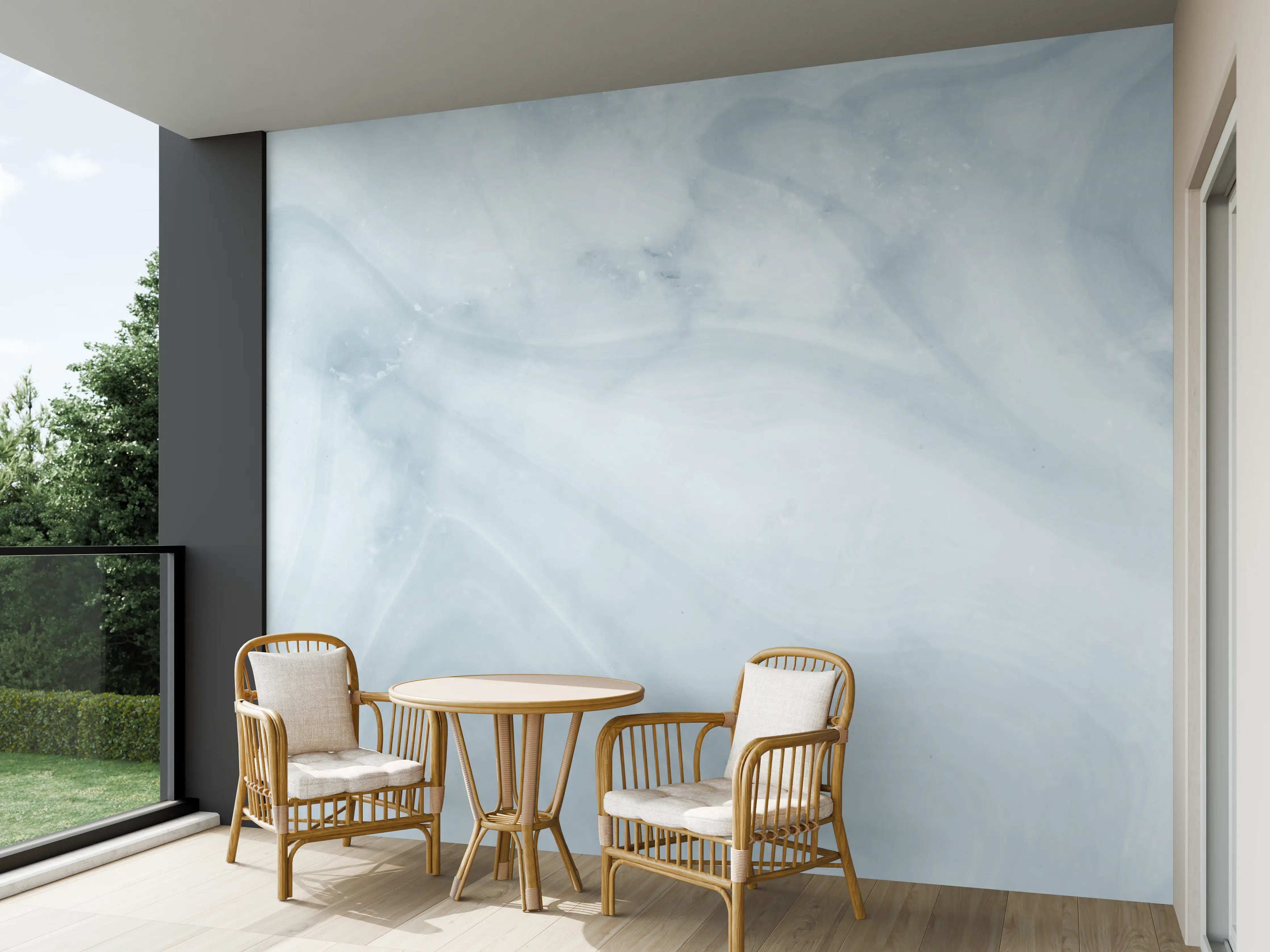 Wandverkleidung außen - Helle bläuliche Marmor Textur