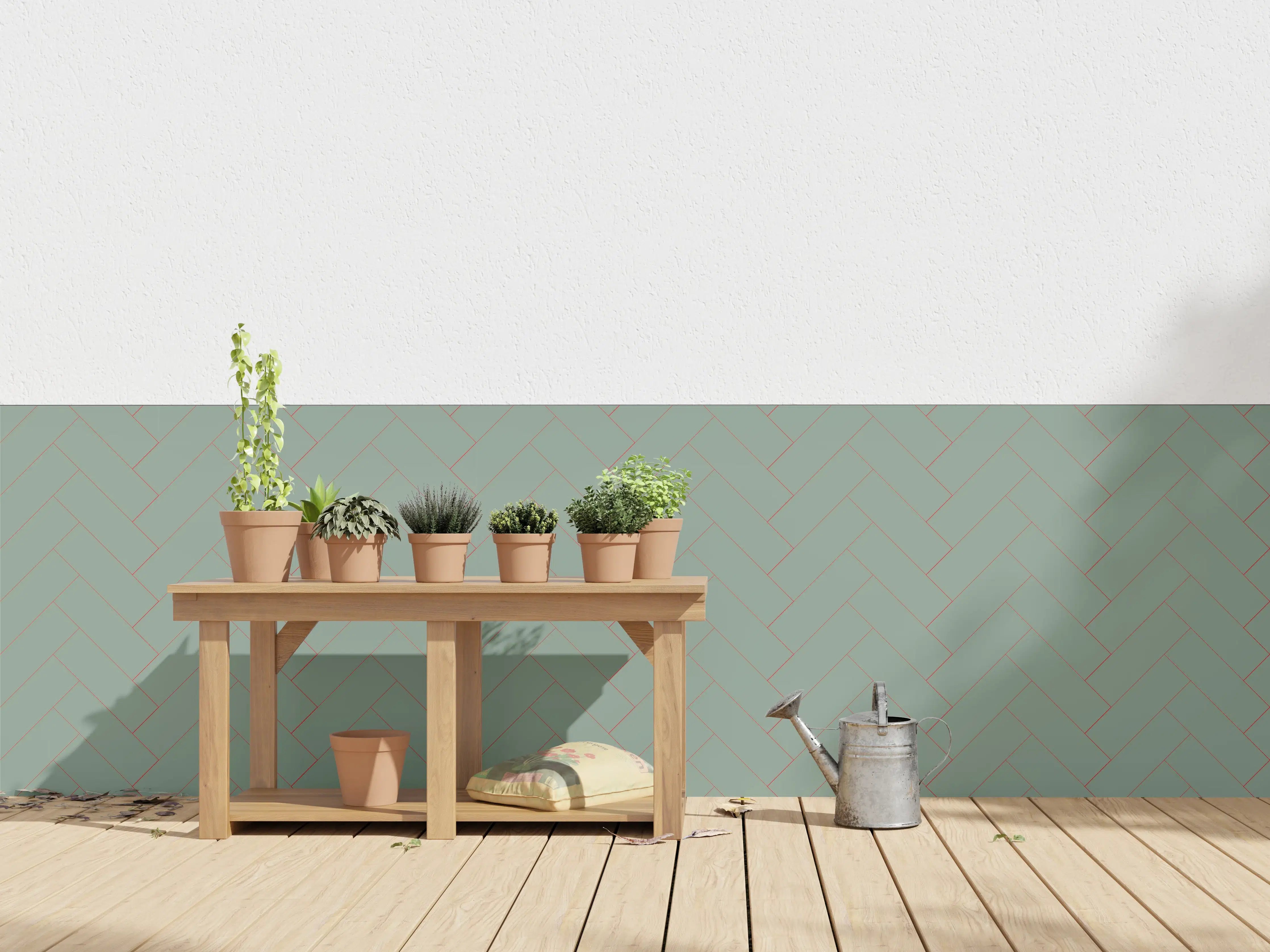 Wandverkleidung außen - Heller Fischgrät-Hintergrund