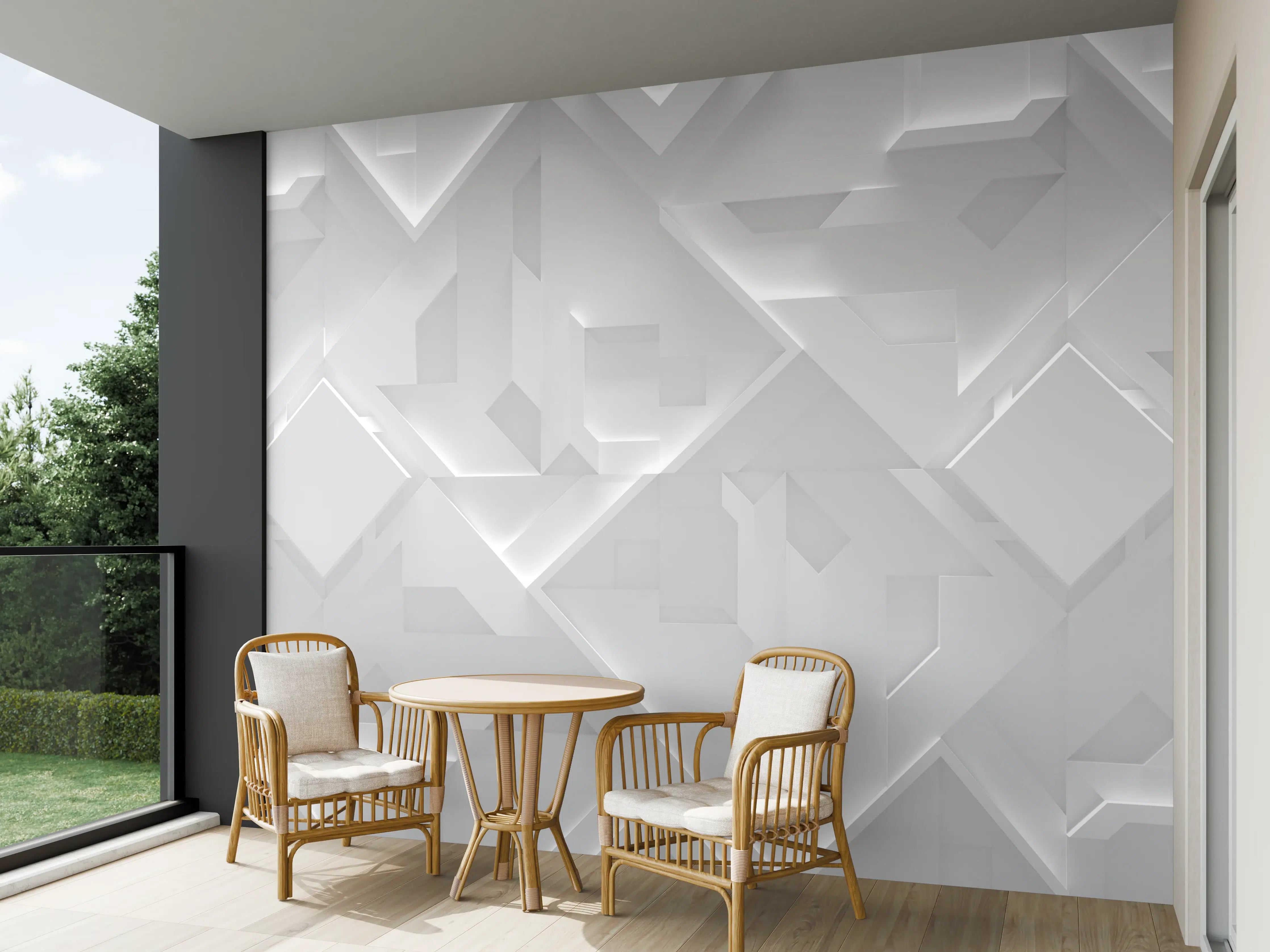 Wandverkleidung außen - Heller Grauschleier an der Wand