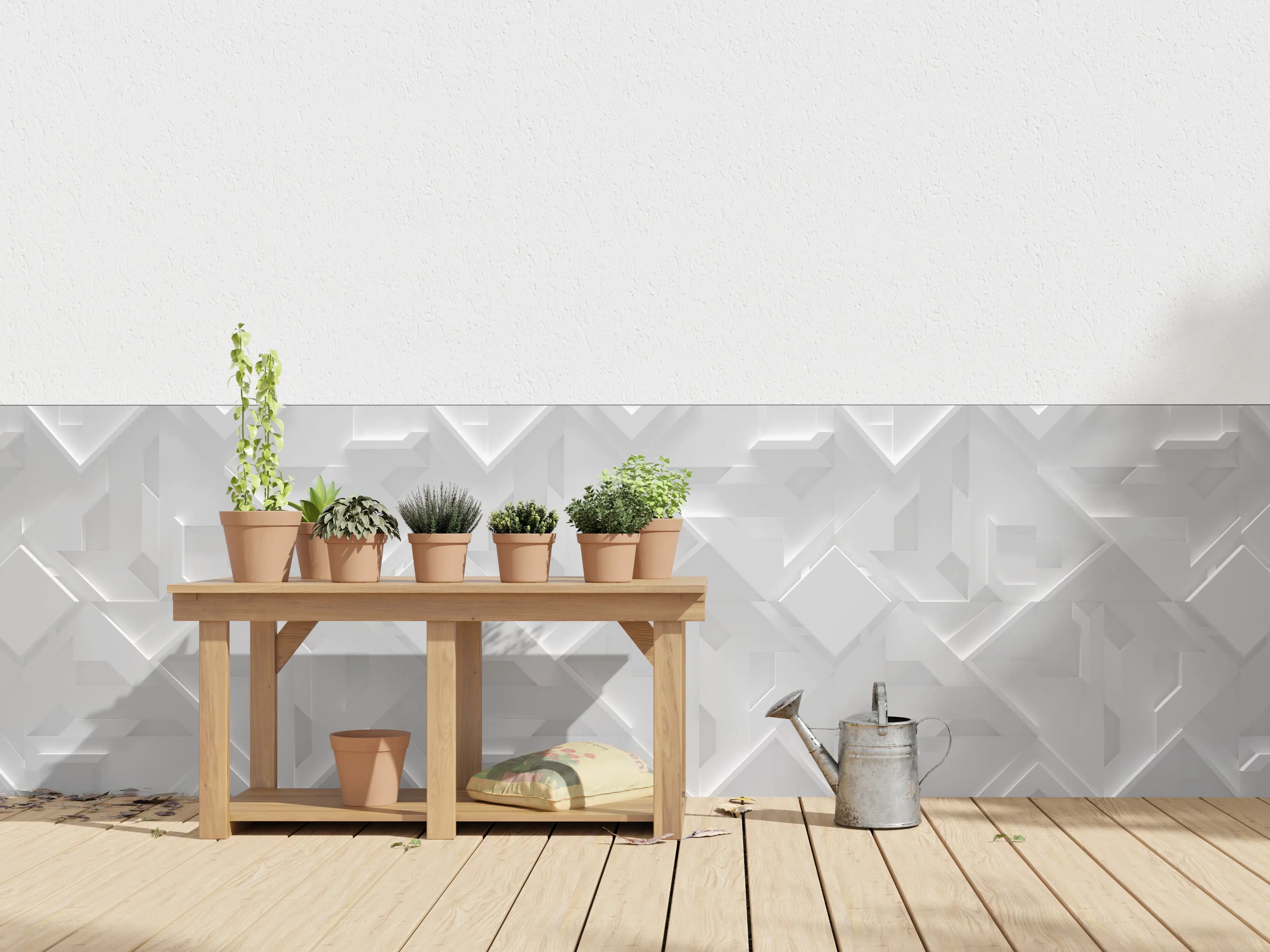 Wandverkleidung außen - Heller Grauschleier an der Wand