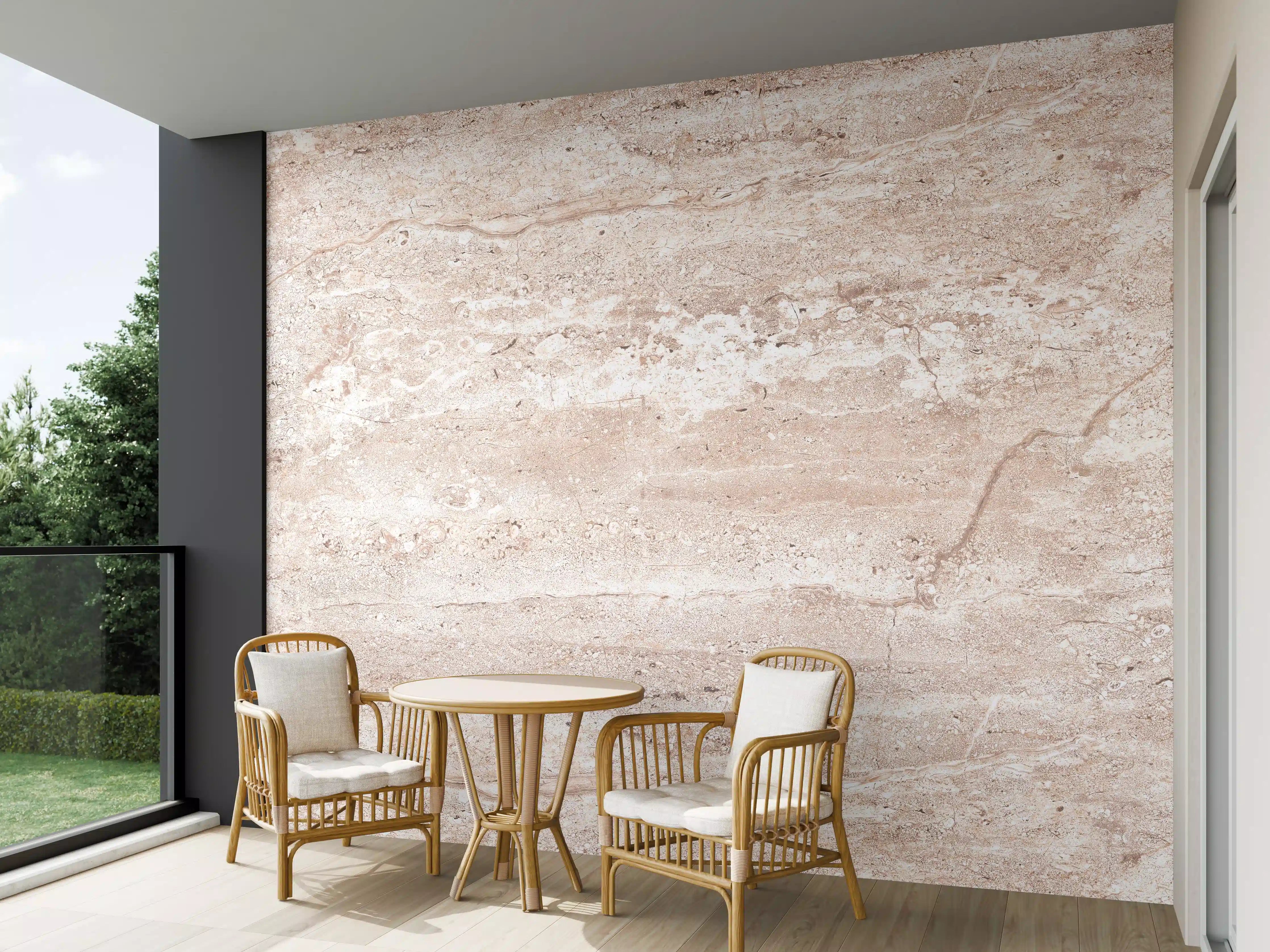 Wandverkleidung außen - Heller rostiger Marmor