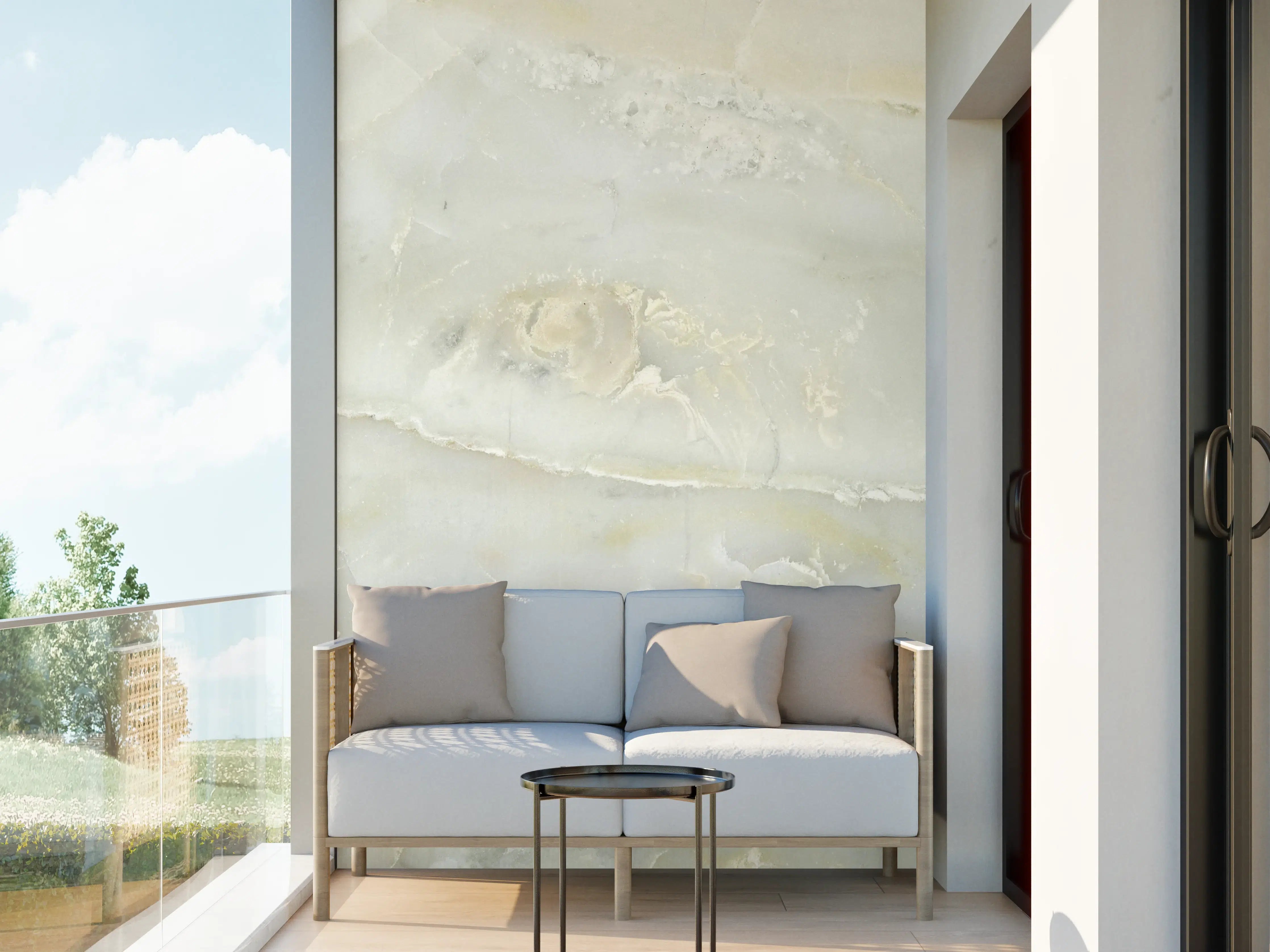 Wandverkleidung außen - Hellgrüner Marmor