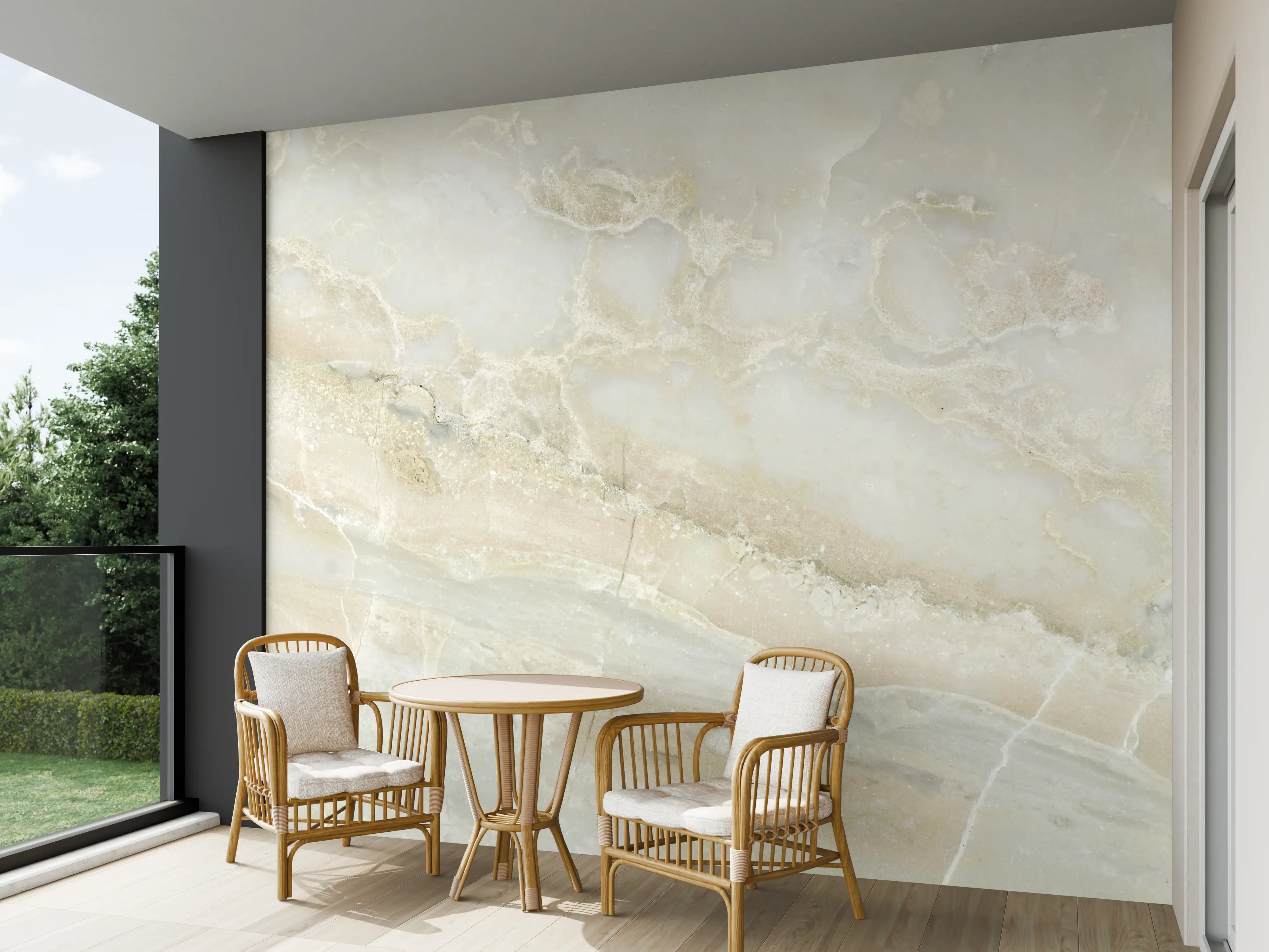 Wandverkleidung außen - Hellweißer Marmor