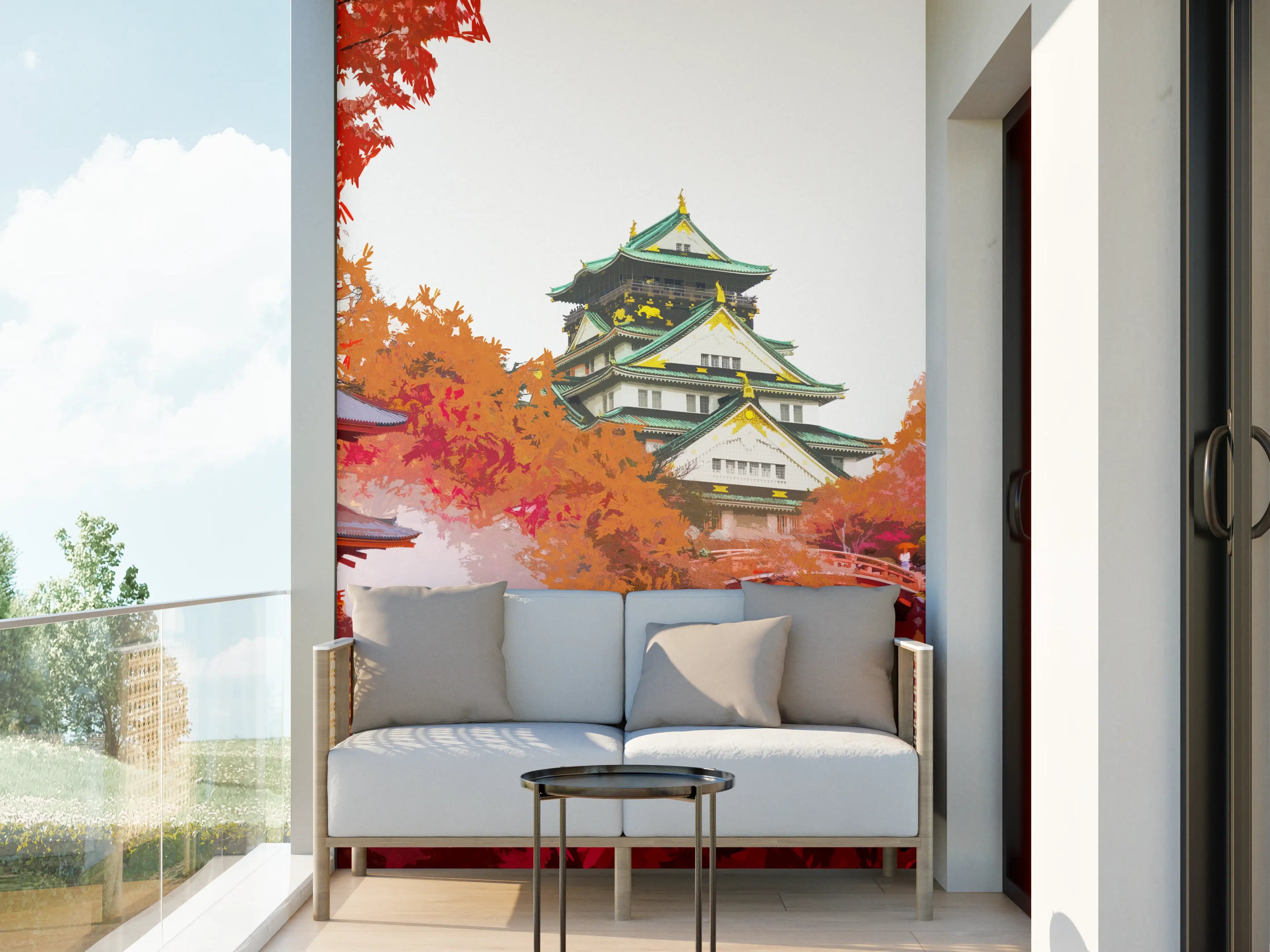 Wandverkleidung außen - Herbst Japan Reise - Gemälde