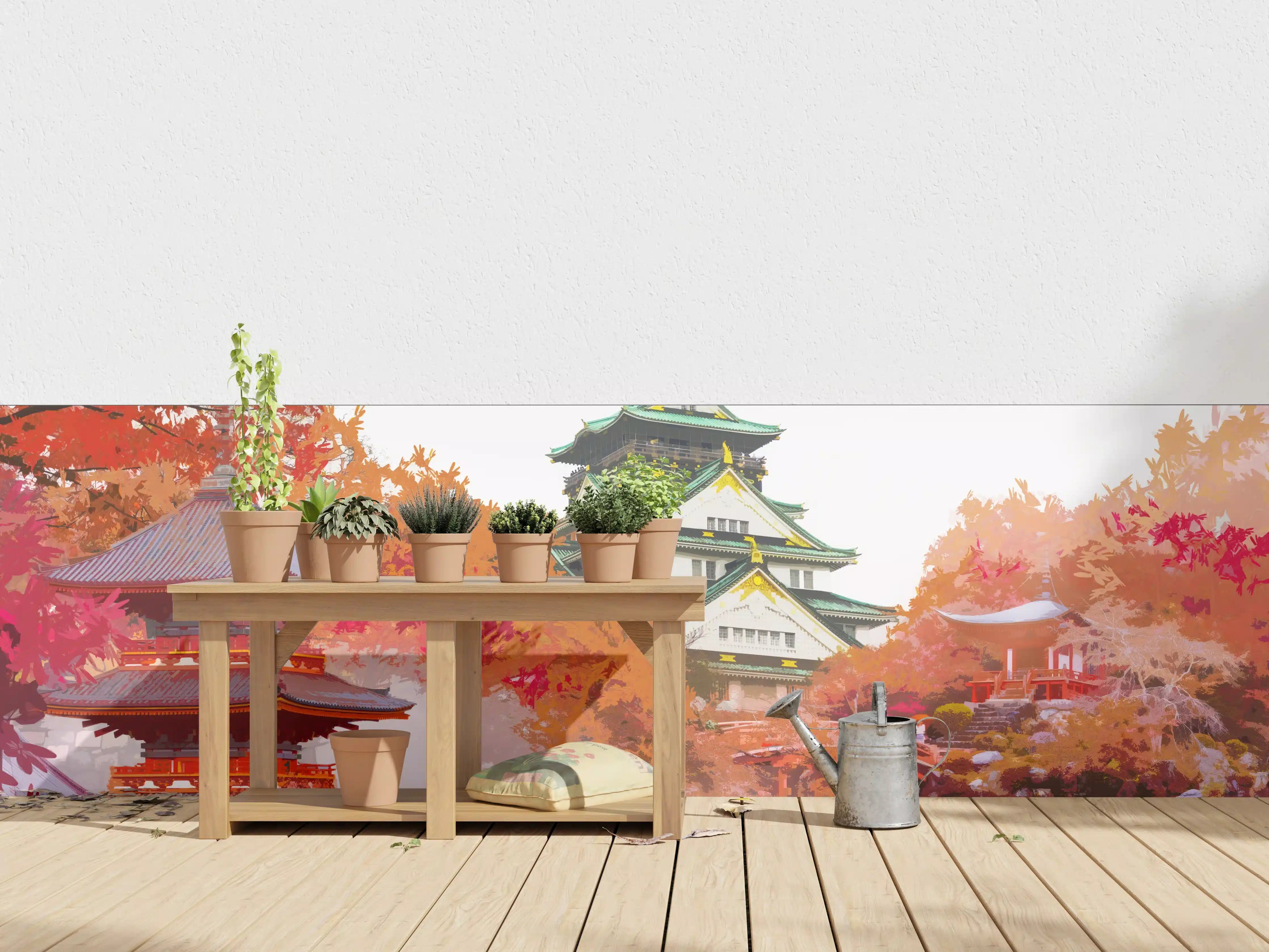 Wandverkleidung außen - Herbst Japan Reise - Gemälde
