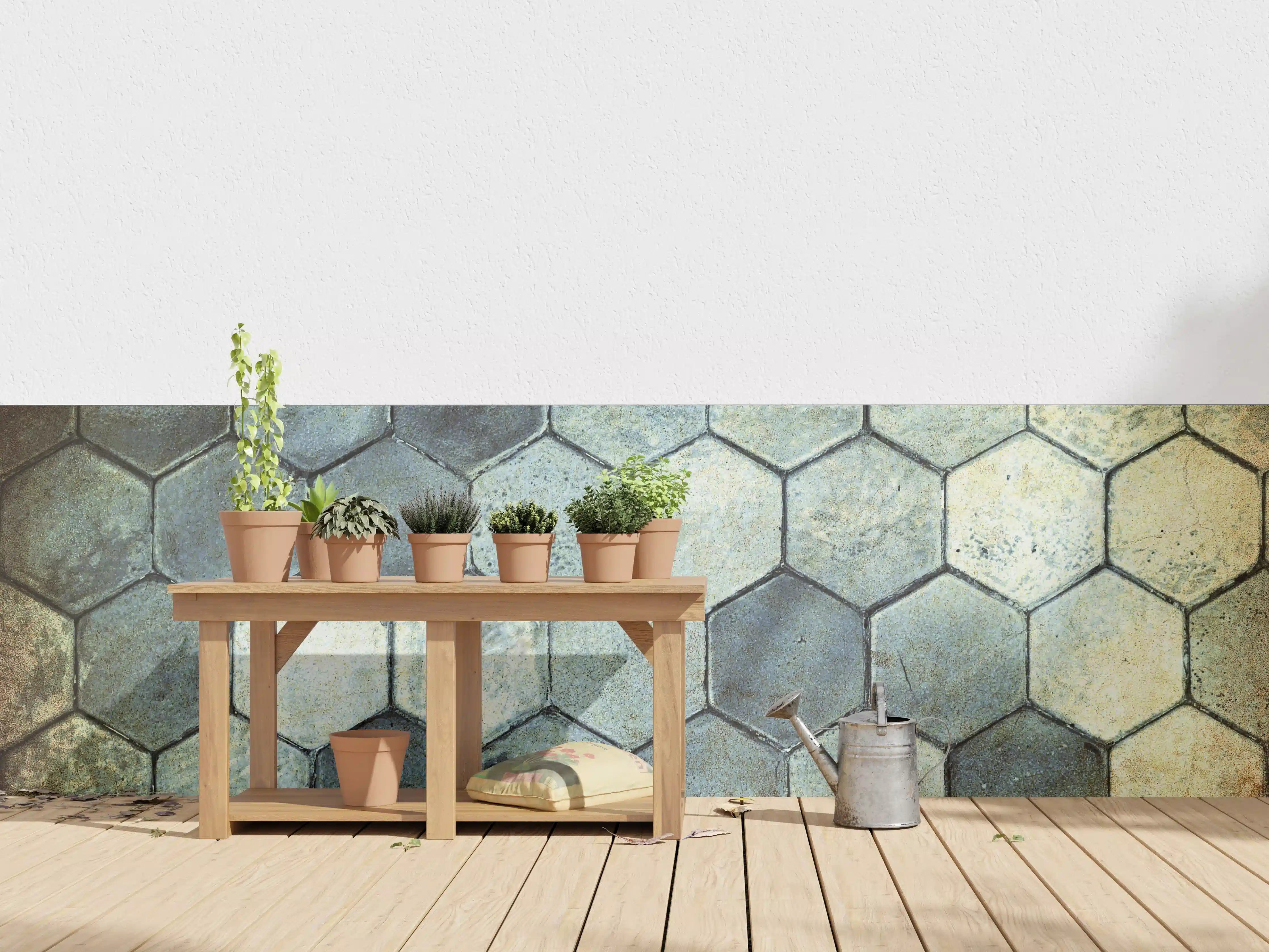 Wandverkleidung außen - Hexagonale Fliesen im Vintage-Look