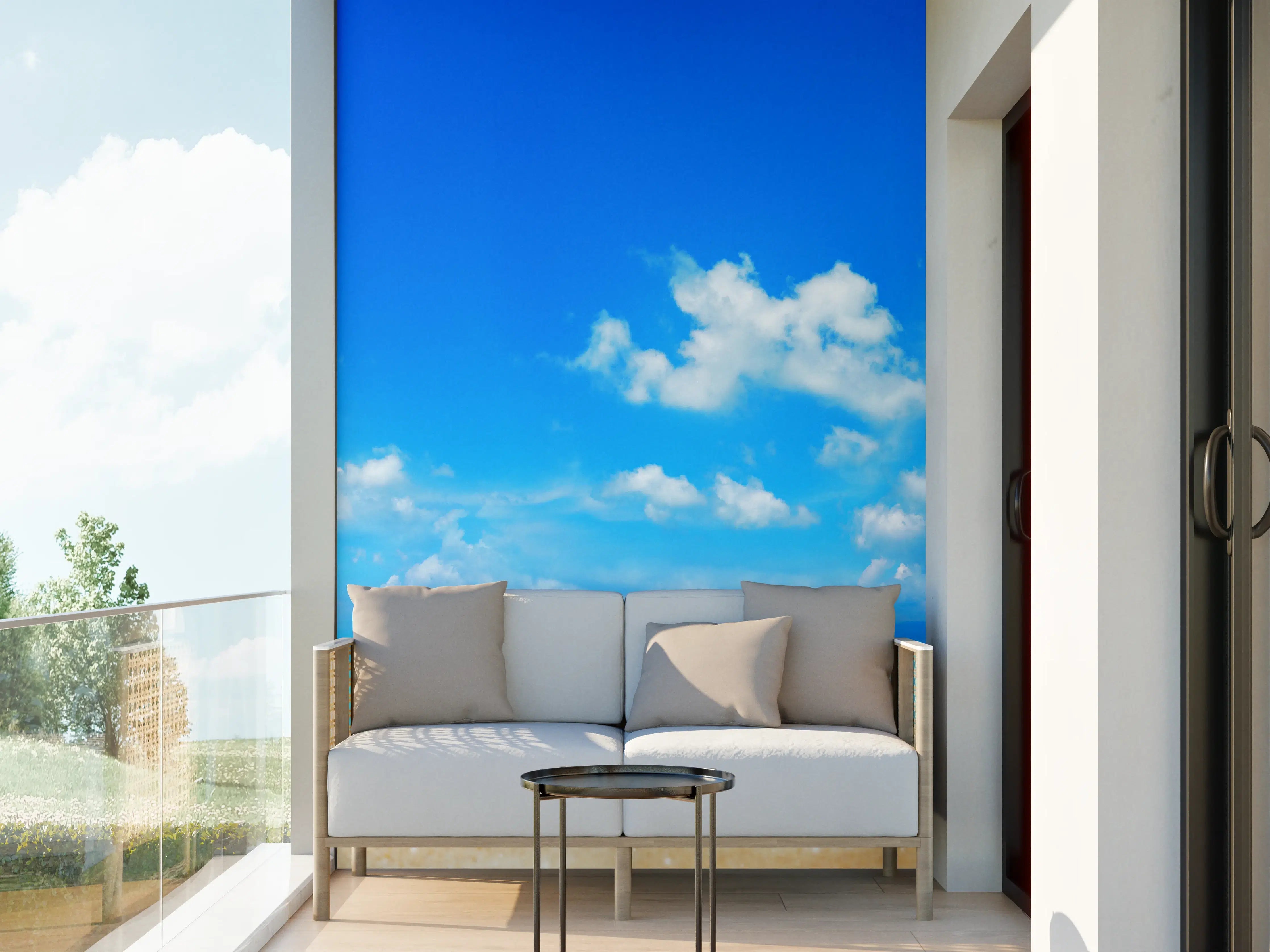 Wandverkleidung außen - Himmel über Strand mit Wolken