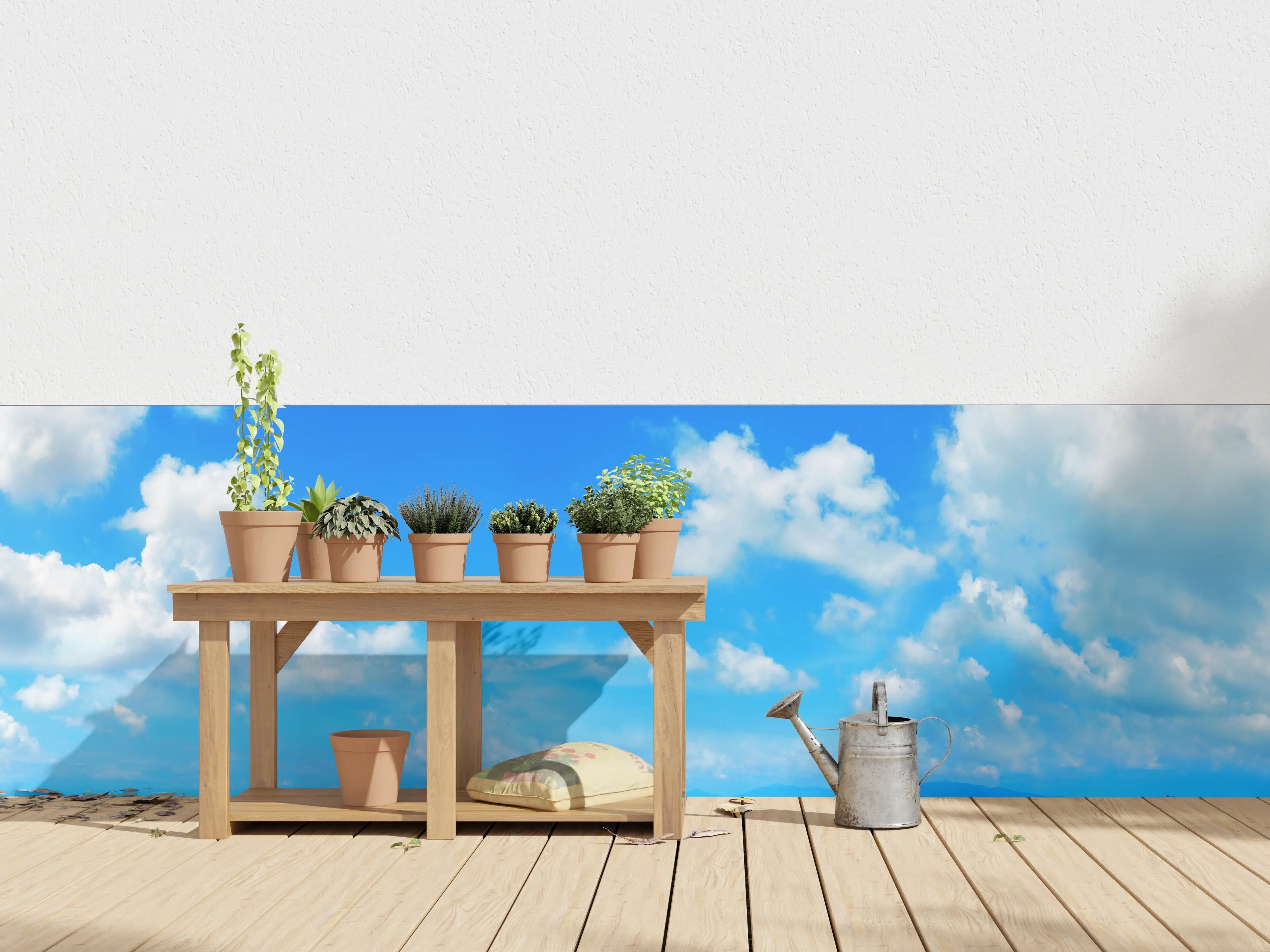 Wandverkleidung außen - Himmel über Strand mit Wolken