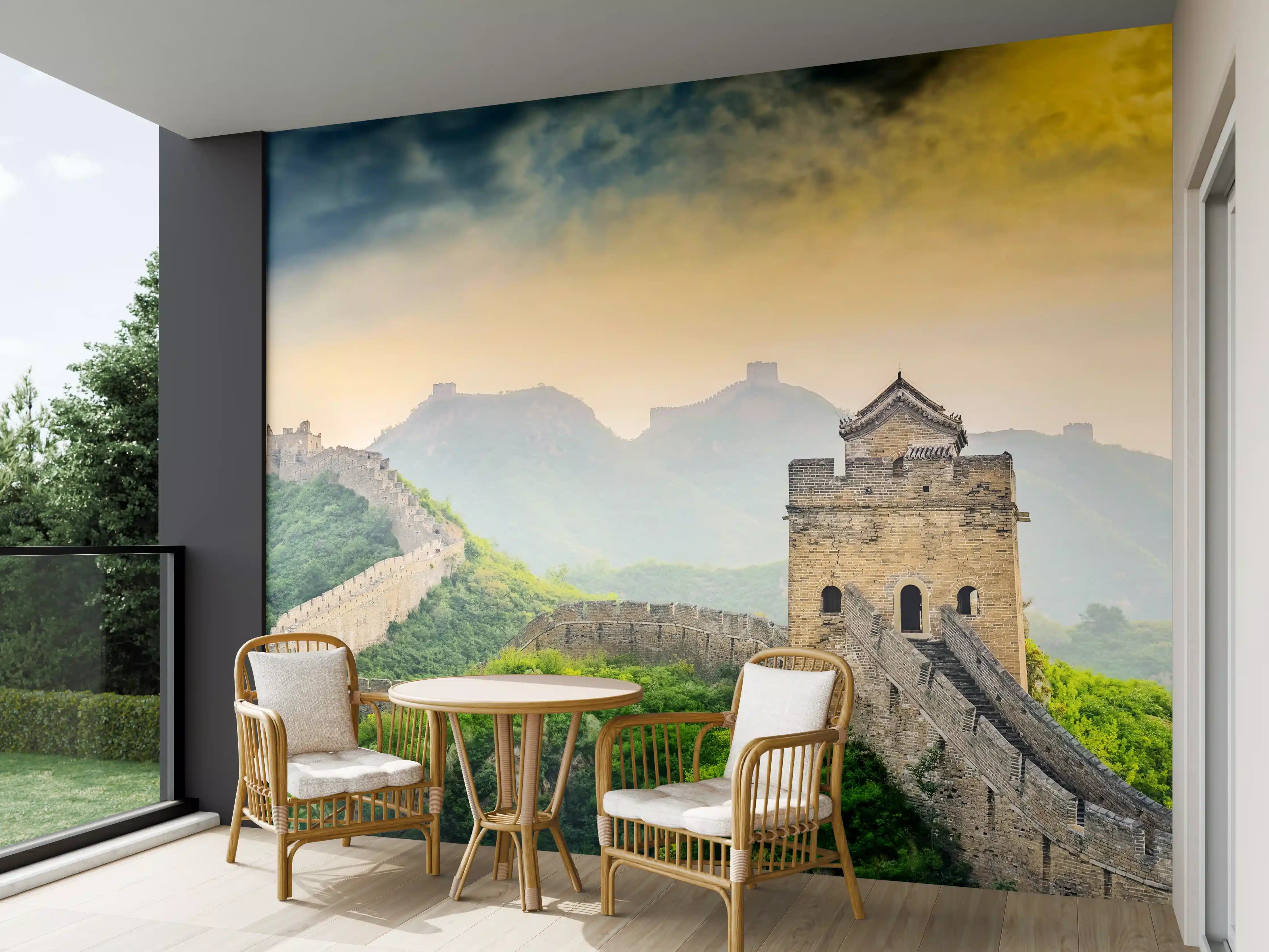 Wandverkleidung außen - Historische Chinesische Mauer bei Sonnenaufgang