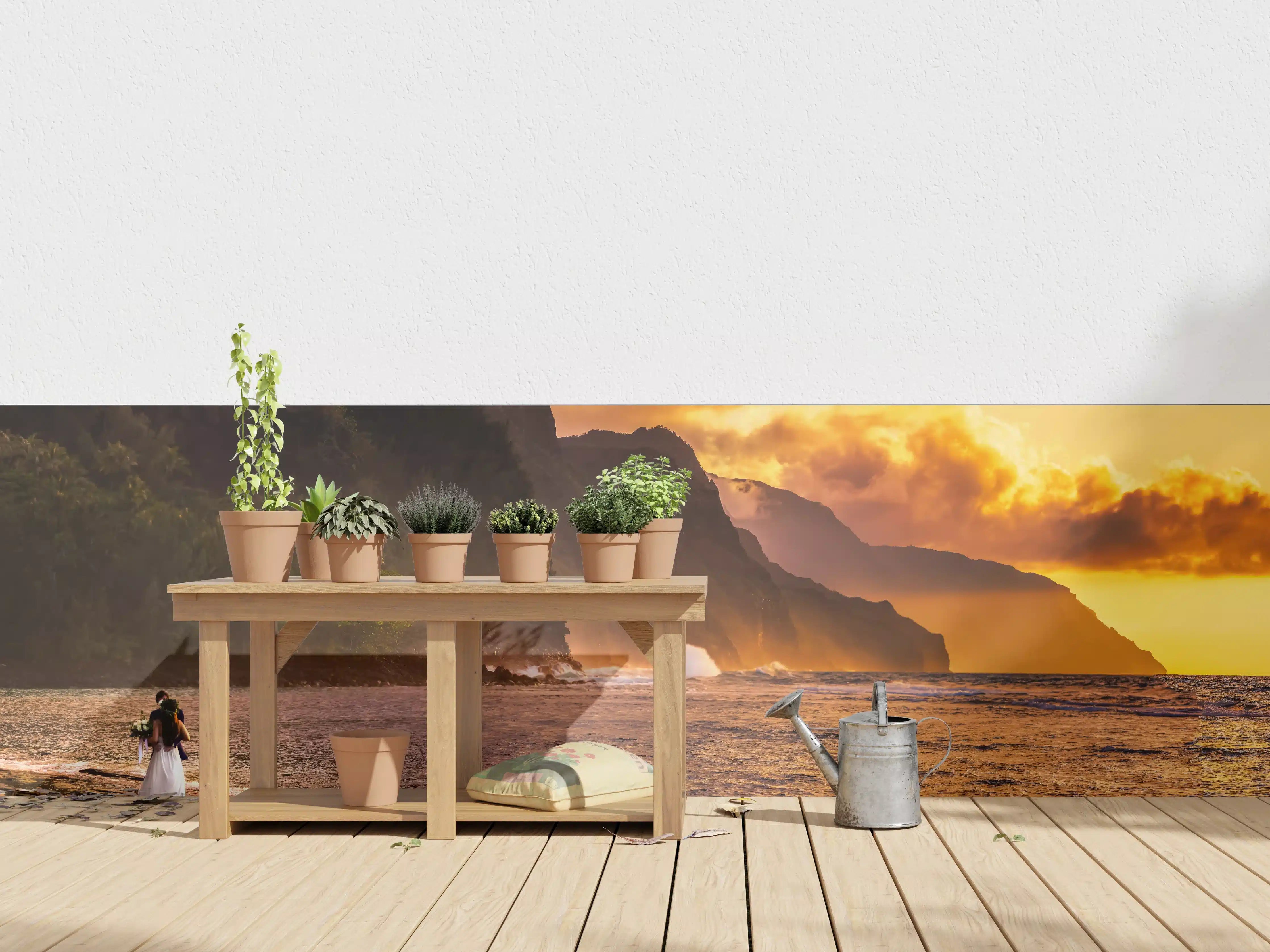 Wandverkleidung außen - Hochzeitspaar auf Hawaii