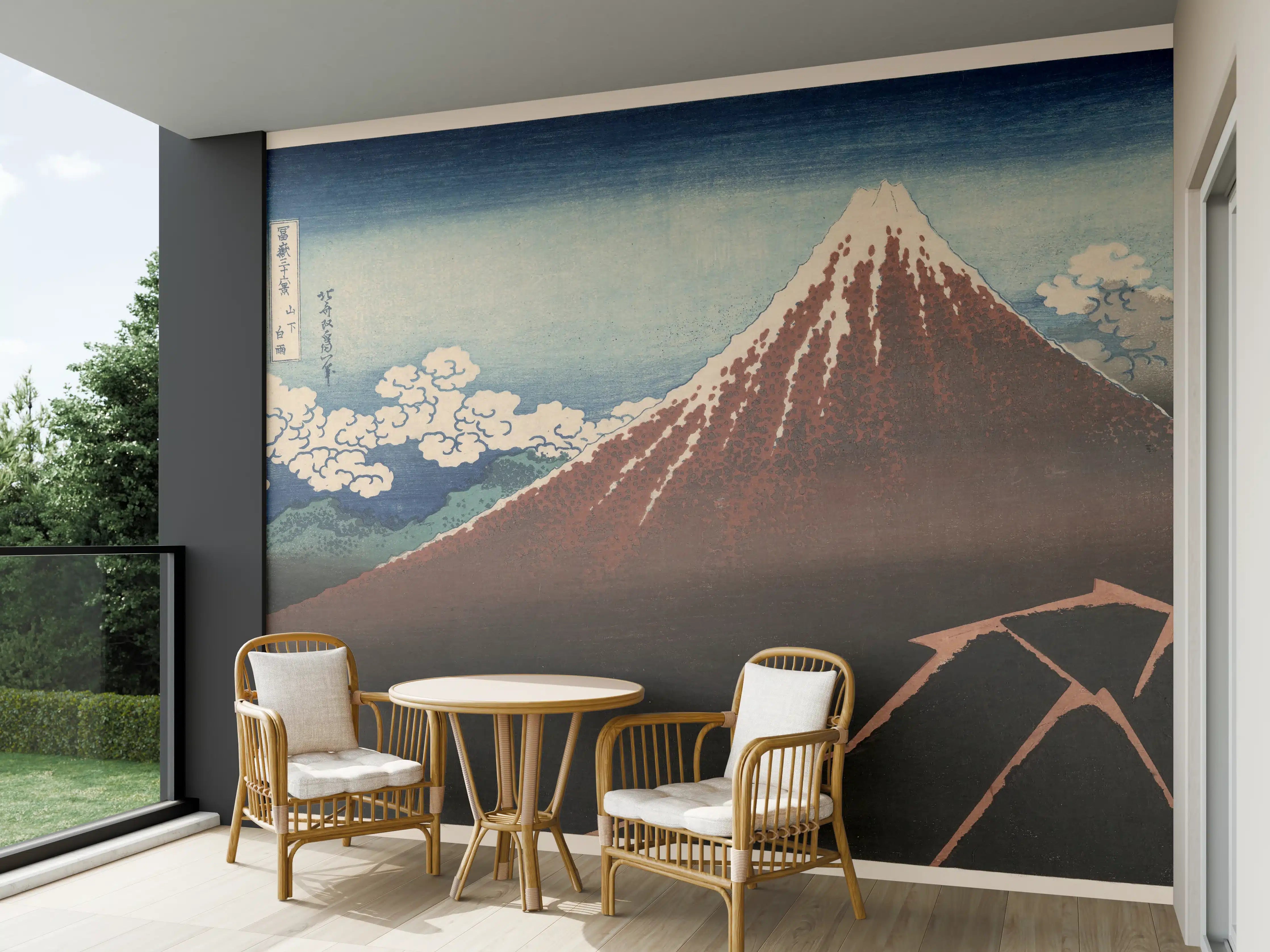 Wandverkleidung außen - Hokusai Fuji Berglandschaft