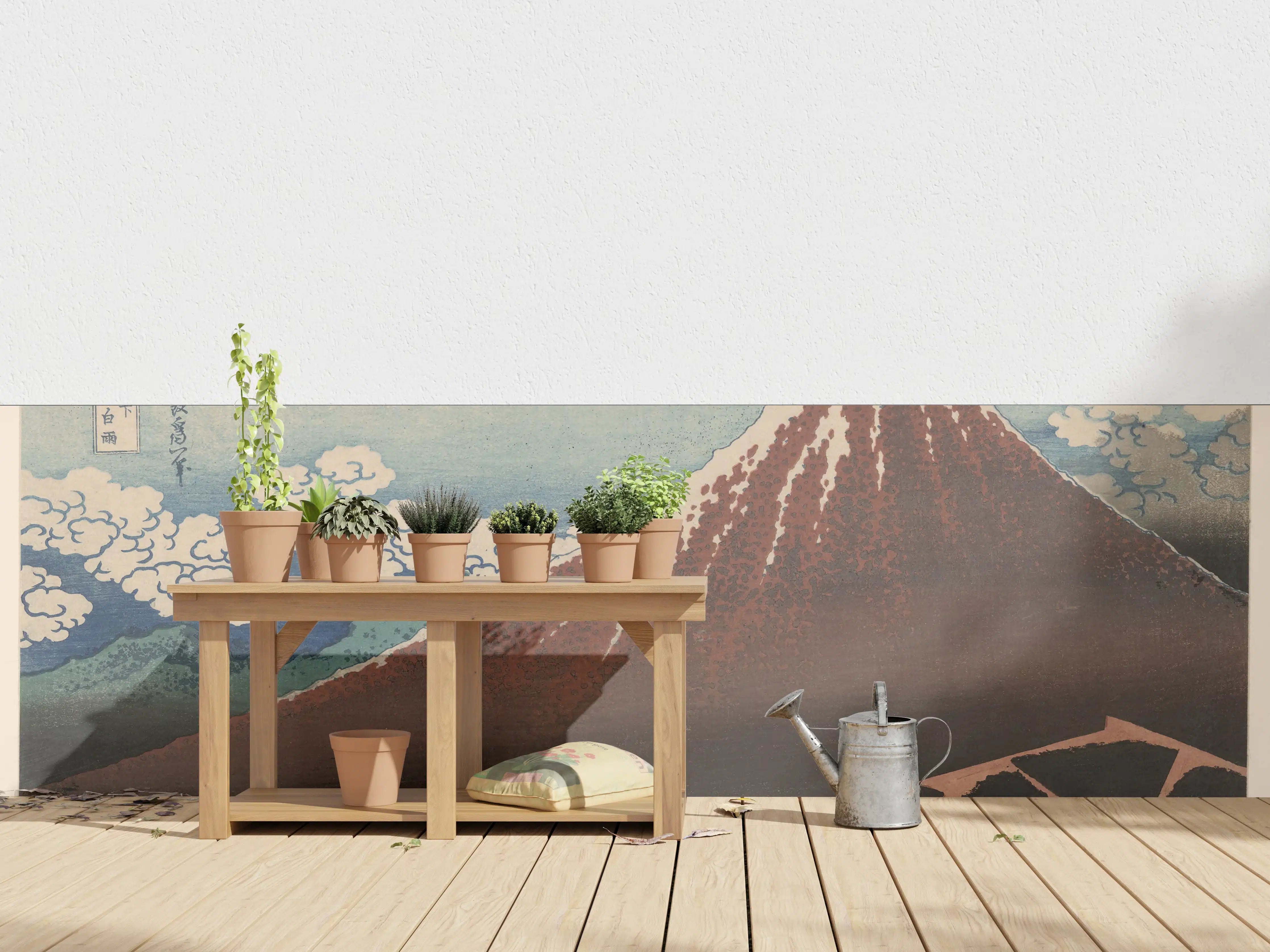 Wandverkleidung außen - Hokusai Fuji Berglandschaft