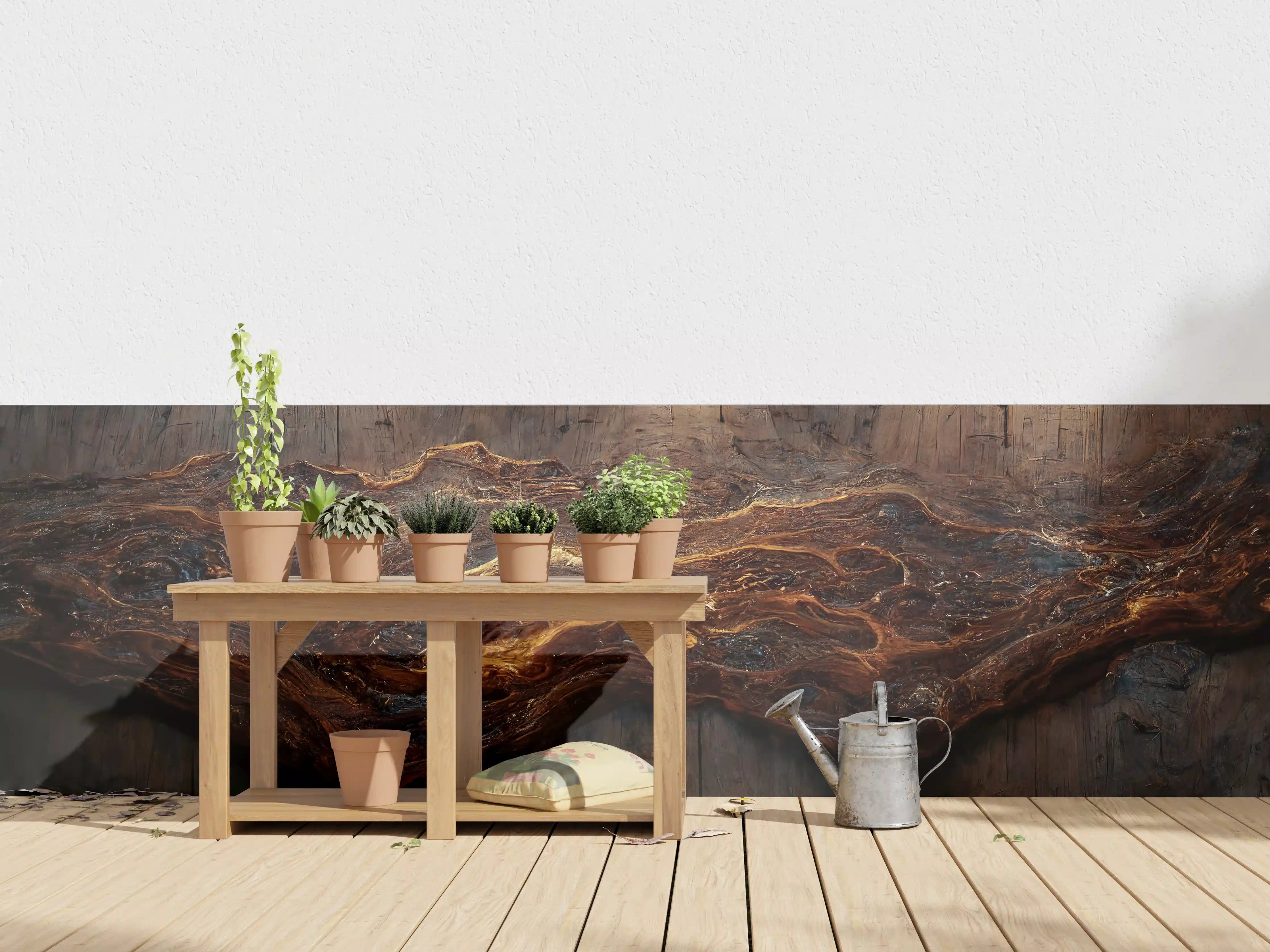 Wandverkleidung außen - Holzplatte mit blauem Epoxid
