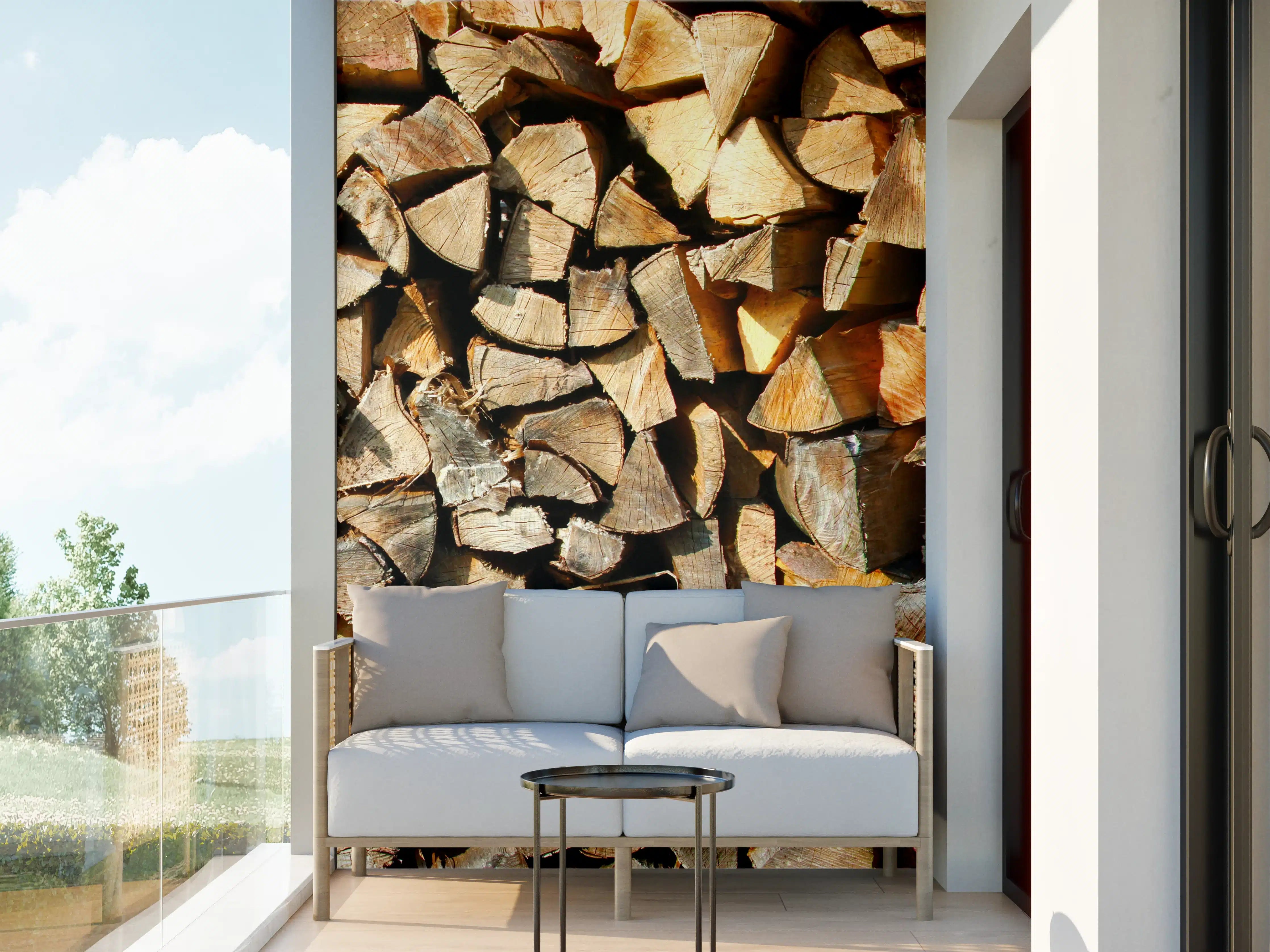 Wandverkleidung außen - Holzstämme