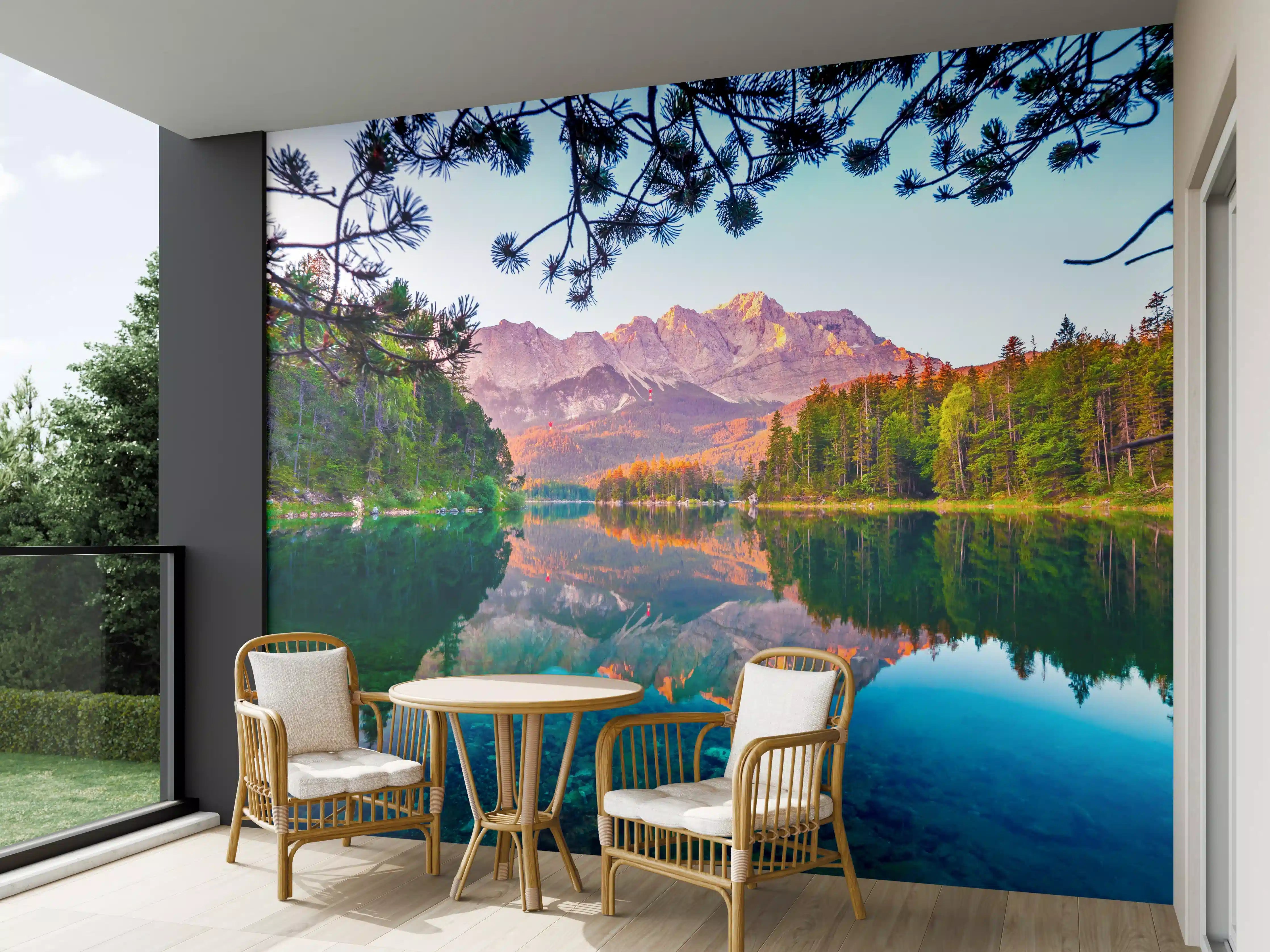 Wandverkleidung außen - Idyllischer Sommermorgen am Eibsee