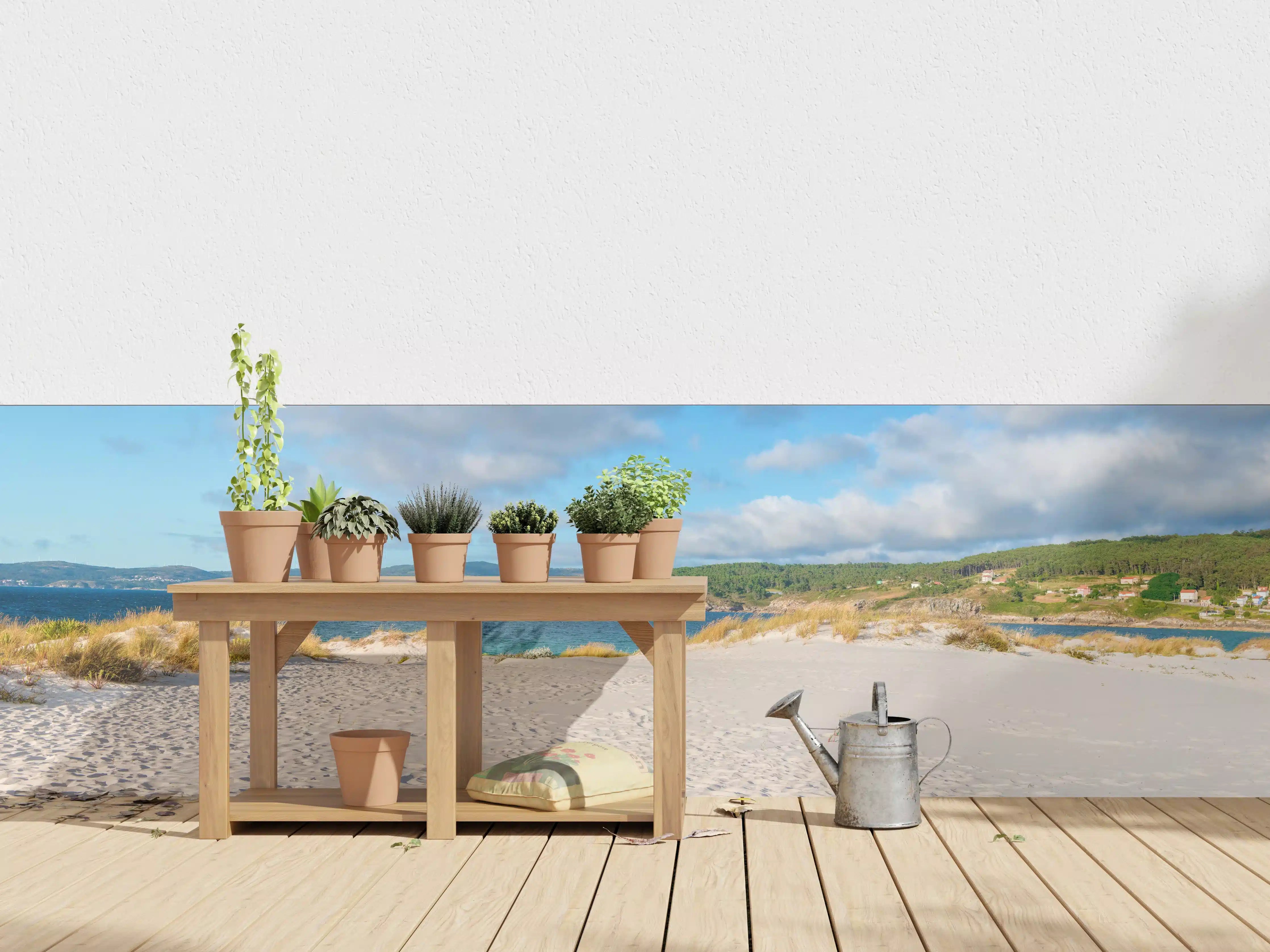 Wandverkleidung außen - Idyllischer Strand mit sanften Sanddünen