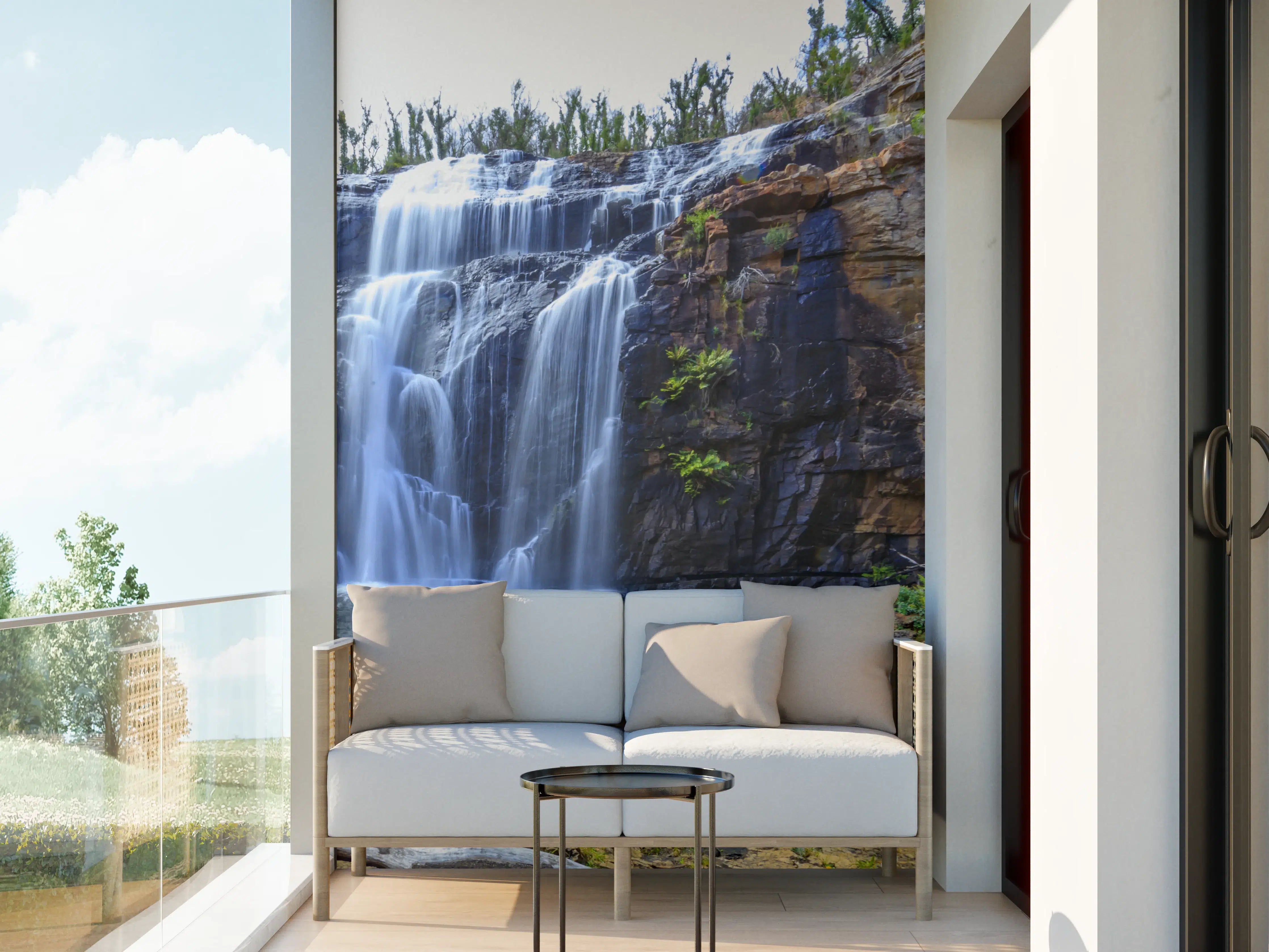 Wandverkleidung außen - Idyllischer Wasserfall in New South Wales Australien