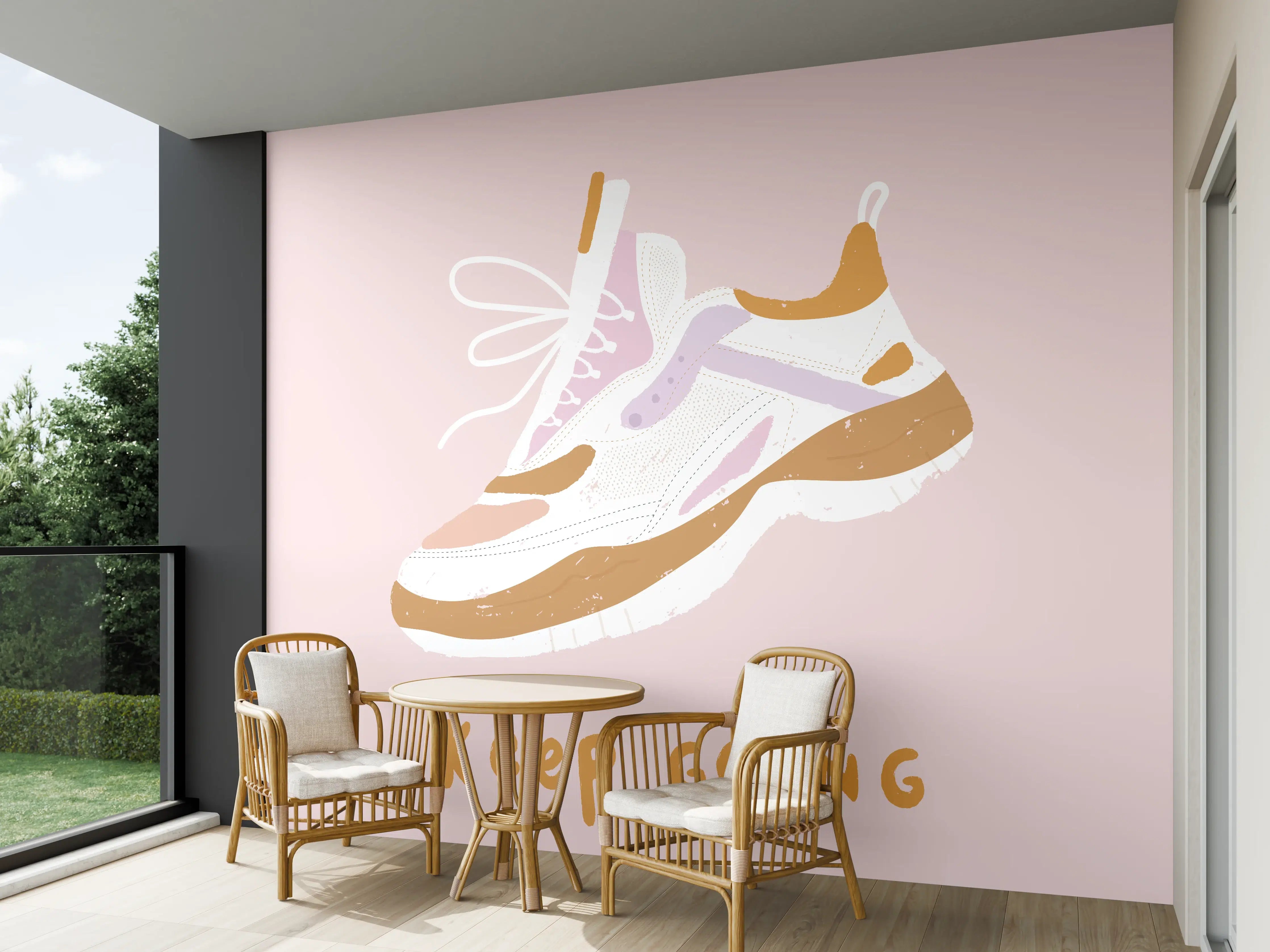 Wandverkleidung außen - Inspirierender Sport-Laufschuh