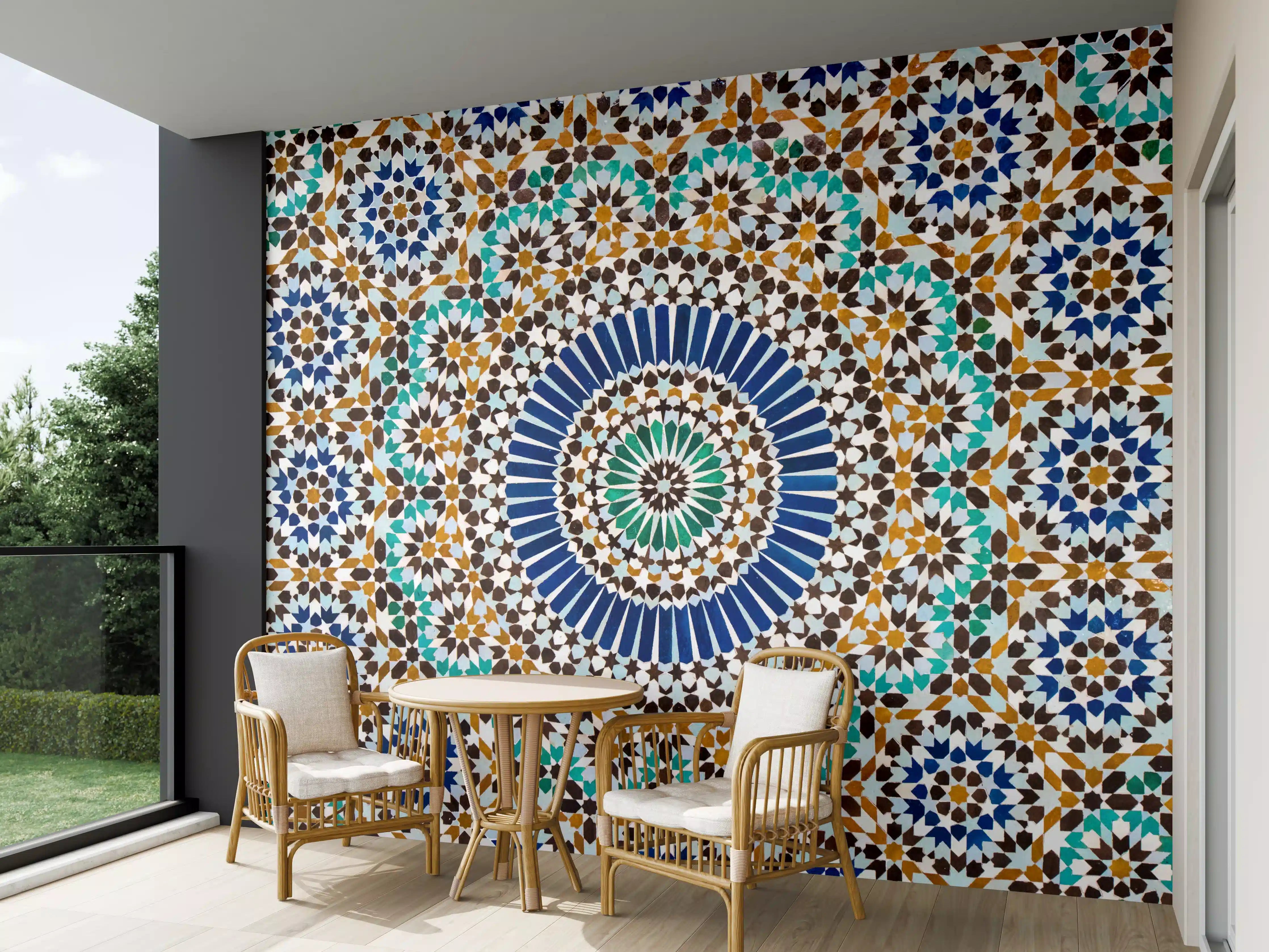 Wandverkleidung außen - Islamischer Mosaik-Design mit bunten Fliesen