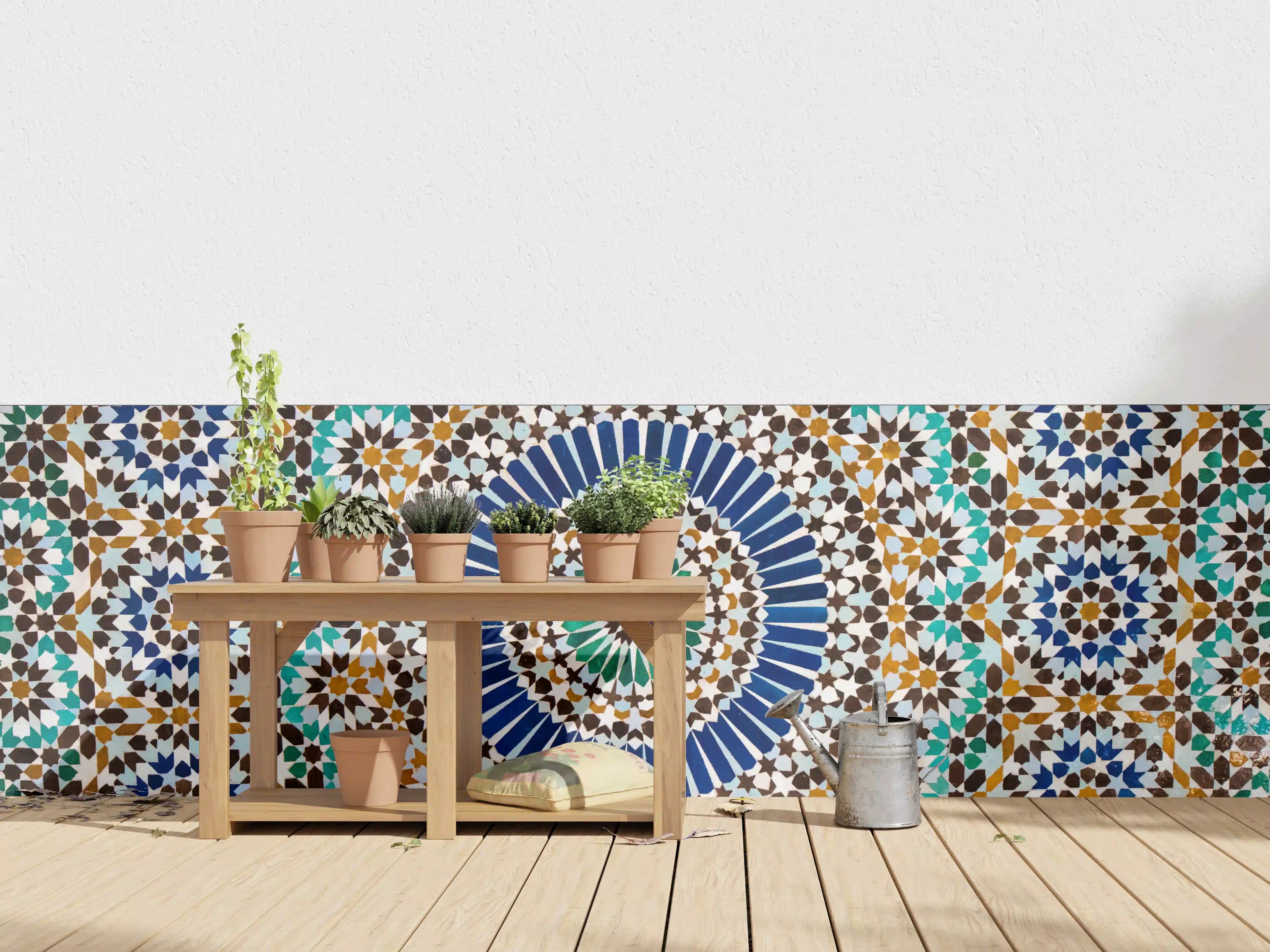 Wandverkleidung außen - Islamischer Mosaik-Design mit bunten Fliesen
