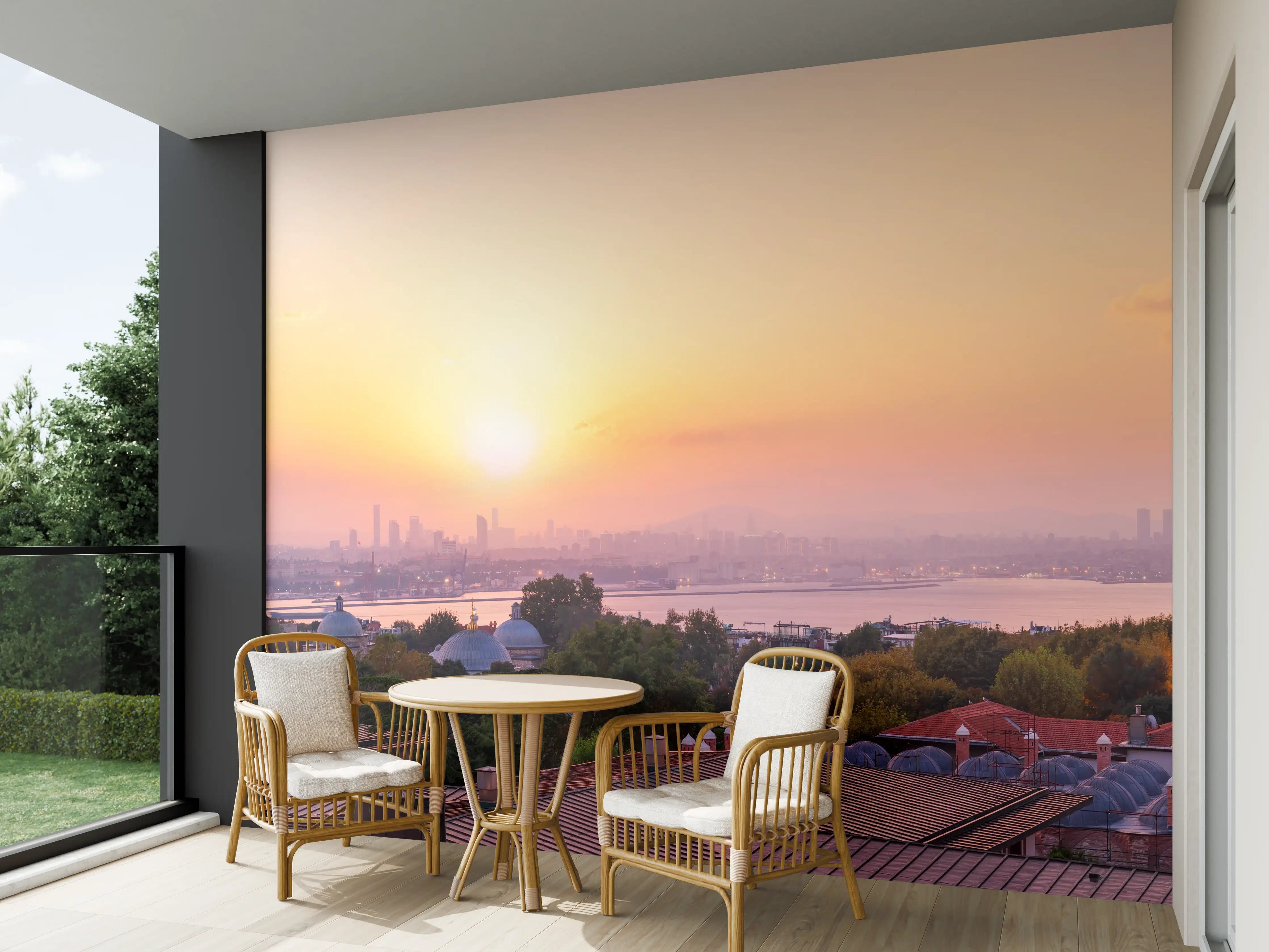 Wandverkleidung außen - Istanbul Skyline bei Sonnenuntergang