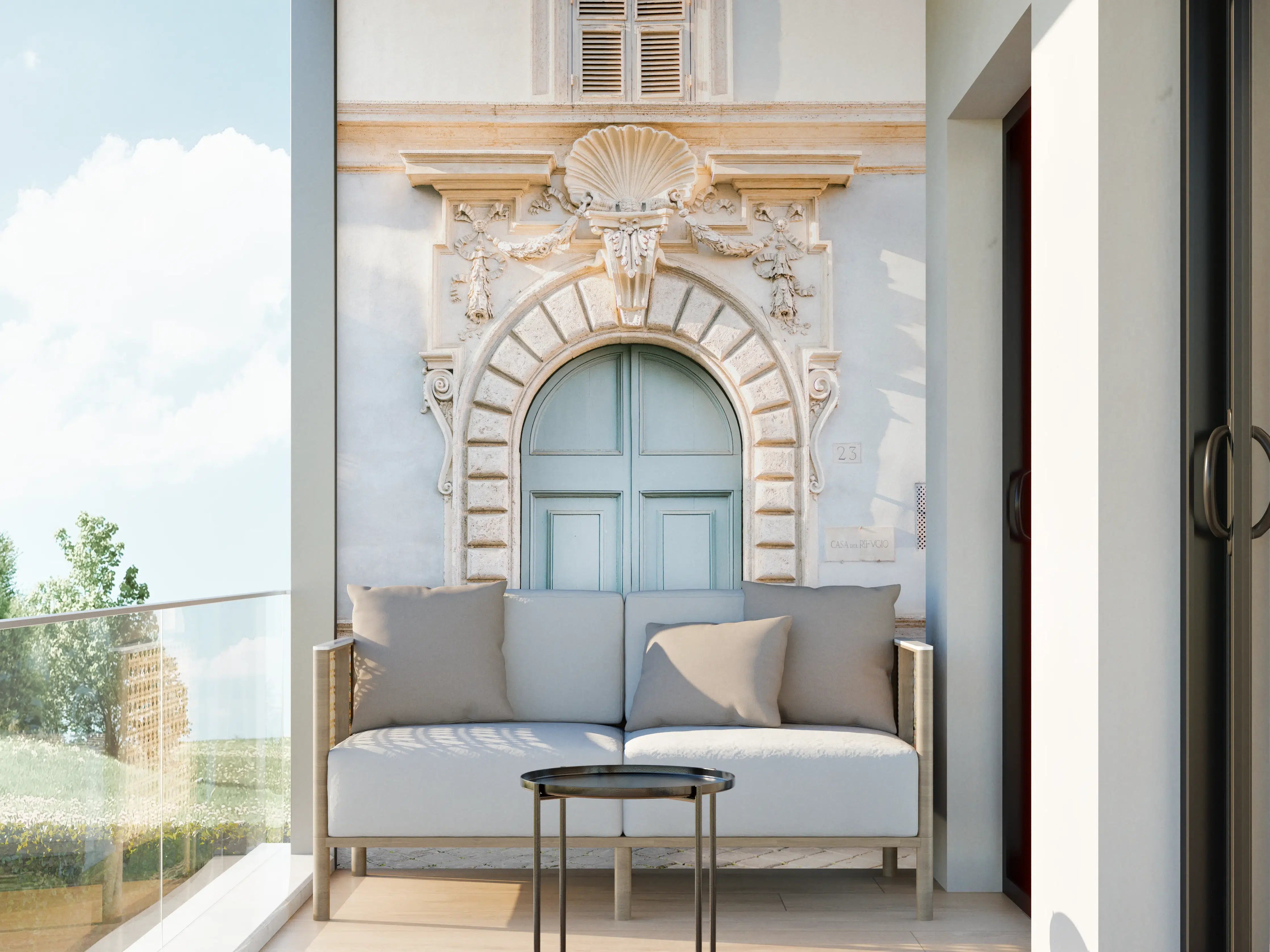 Wandverkleidung außen - Italienische Architektur - Tür
