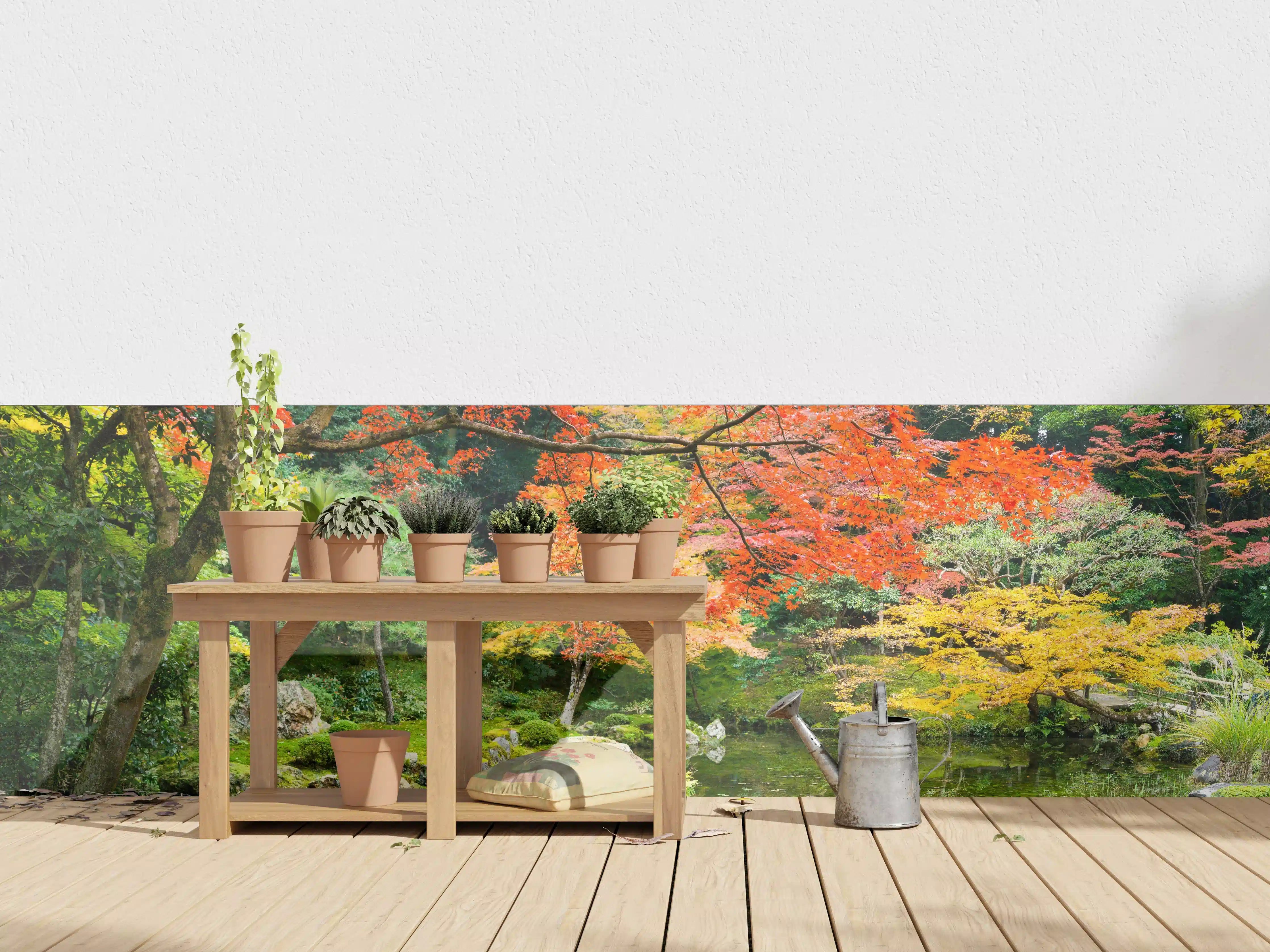 Wandverkleidung außen - Japanischer Garten im Herbst