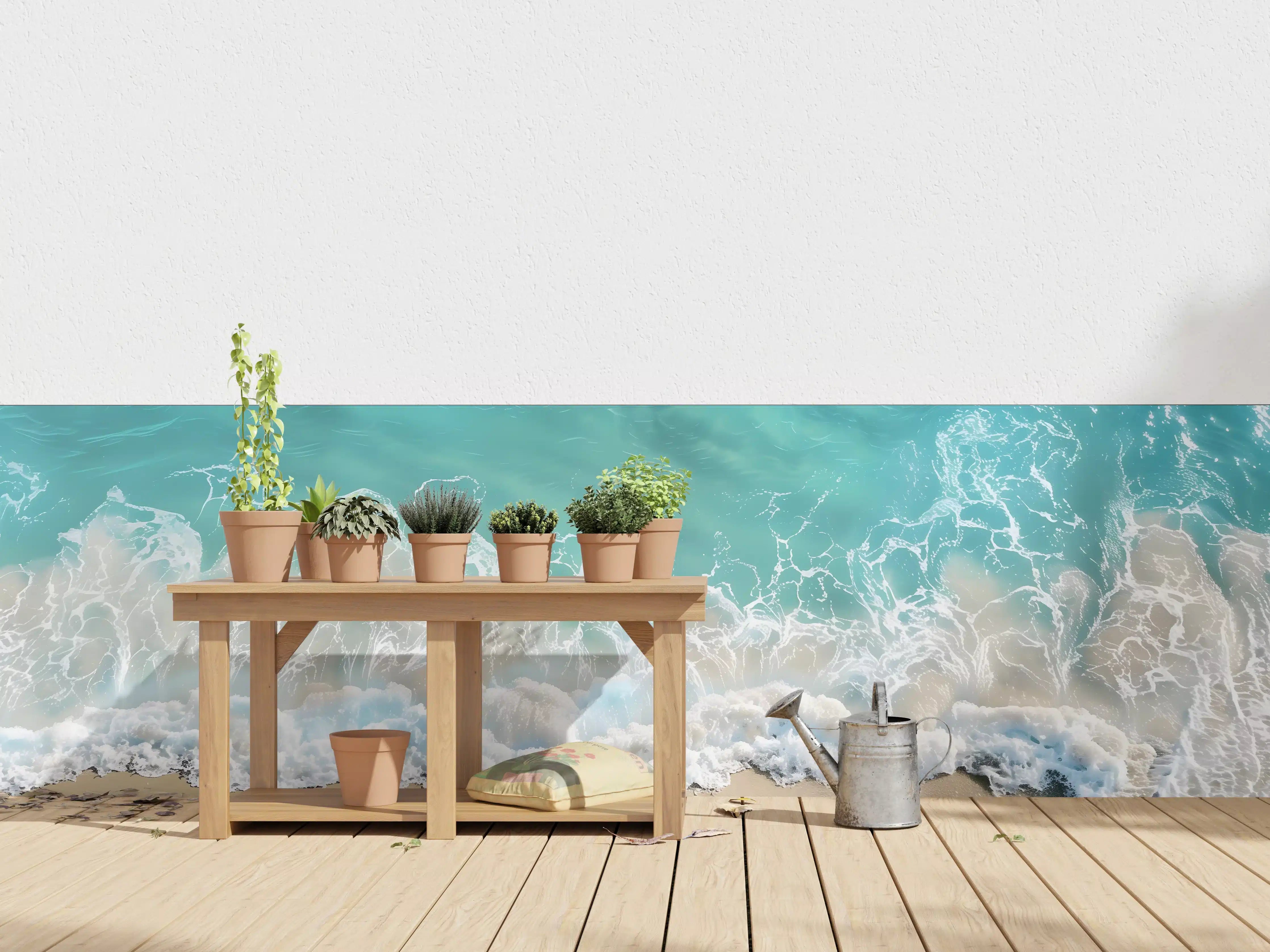 Wandverkleidung außen - Karibik Strand mit türkisblauem Wasser