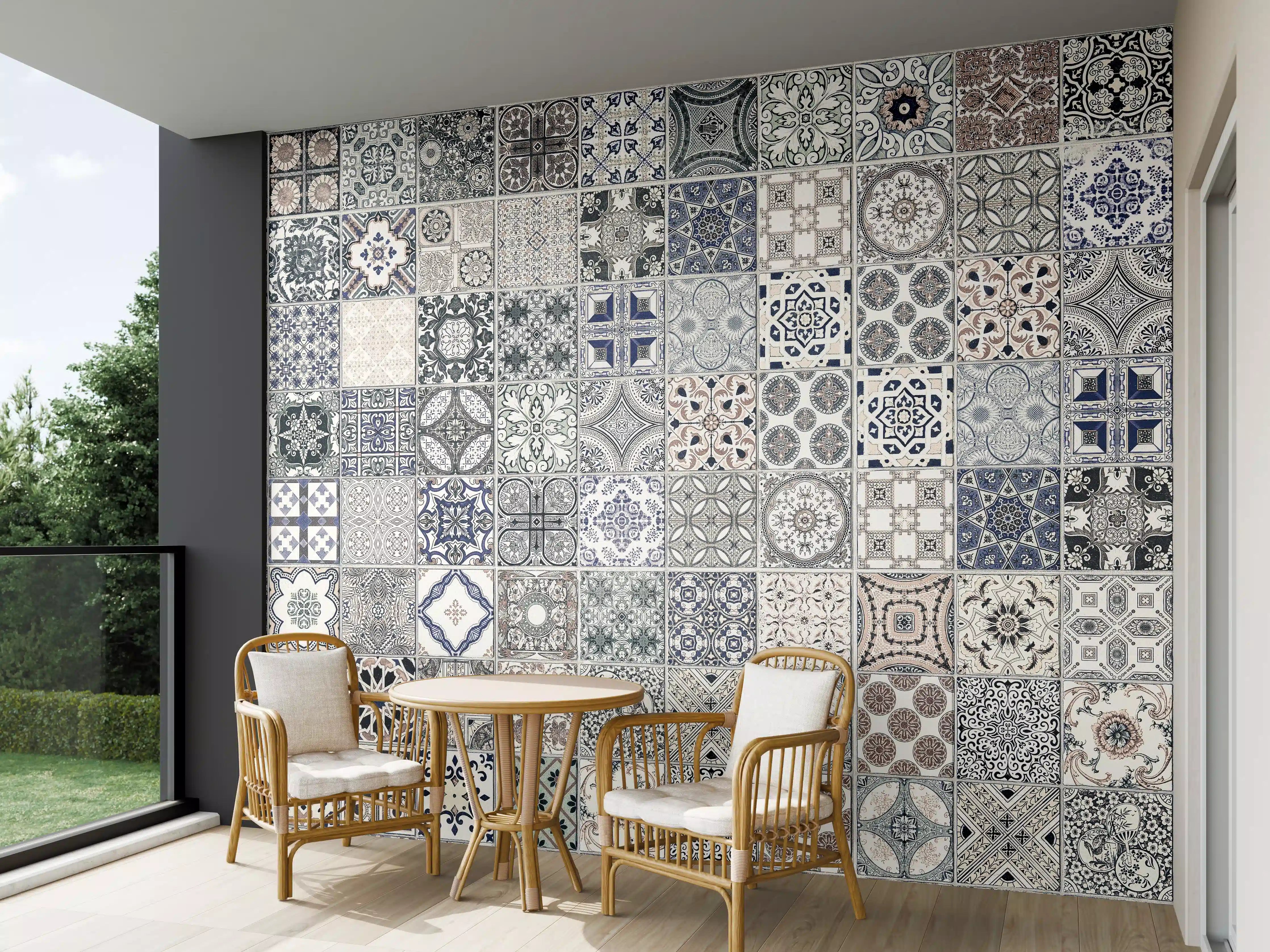 Wandverkleidung außen - Keramik-Patchwork im arabischen Stil