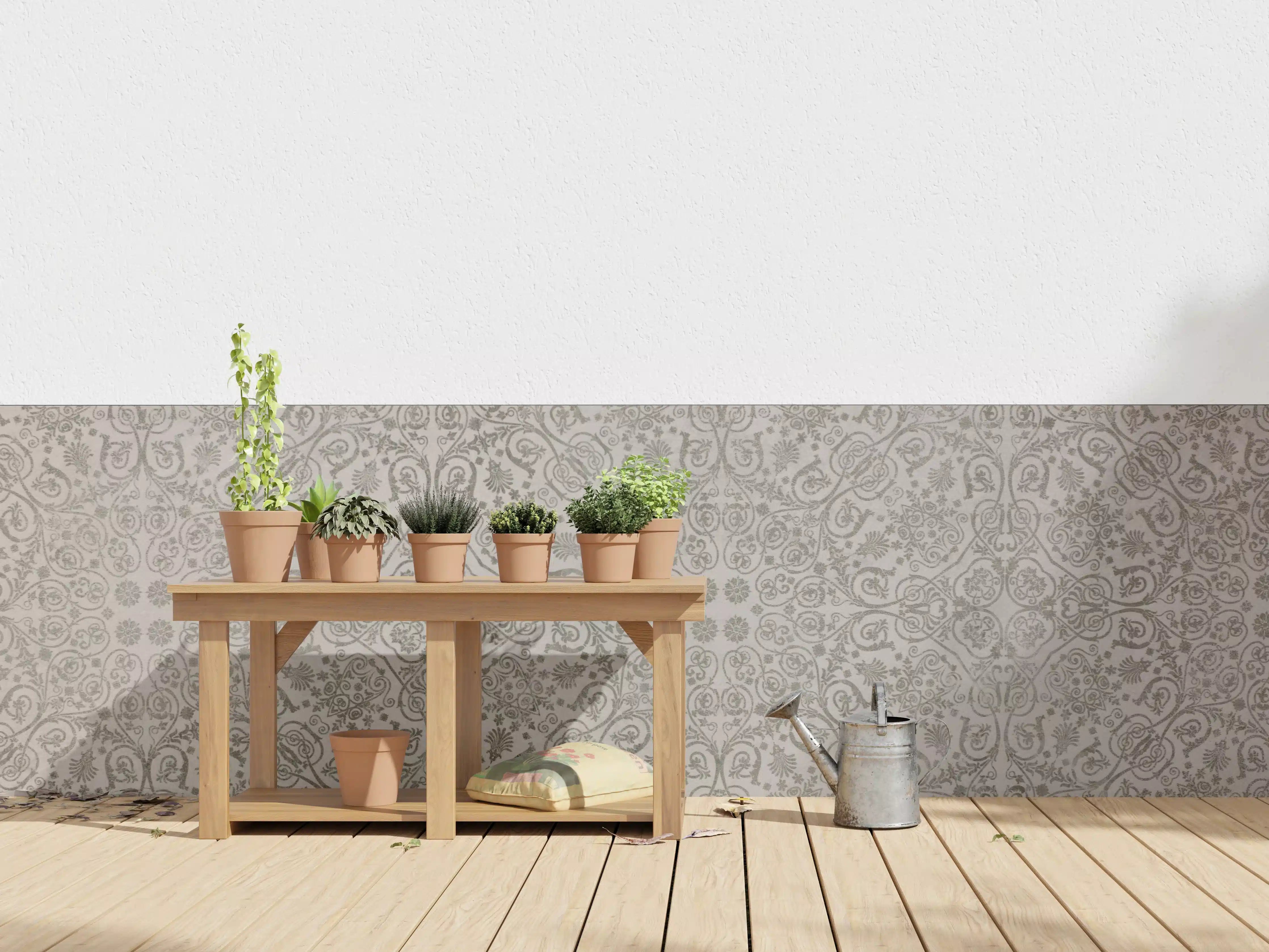 Wandverkleidung außen - Keramikfliese mit abstraktem Mosaik-Blumenmuster