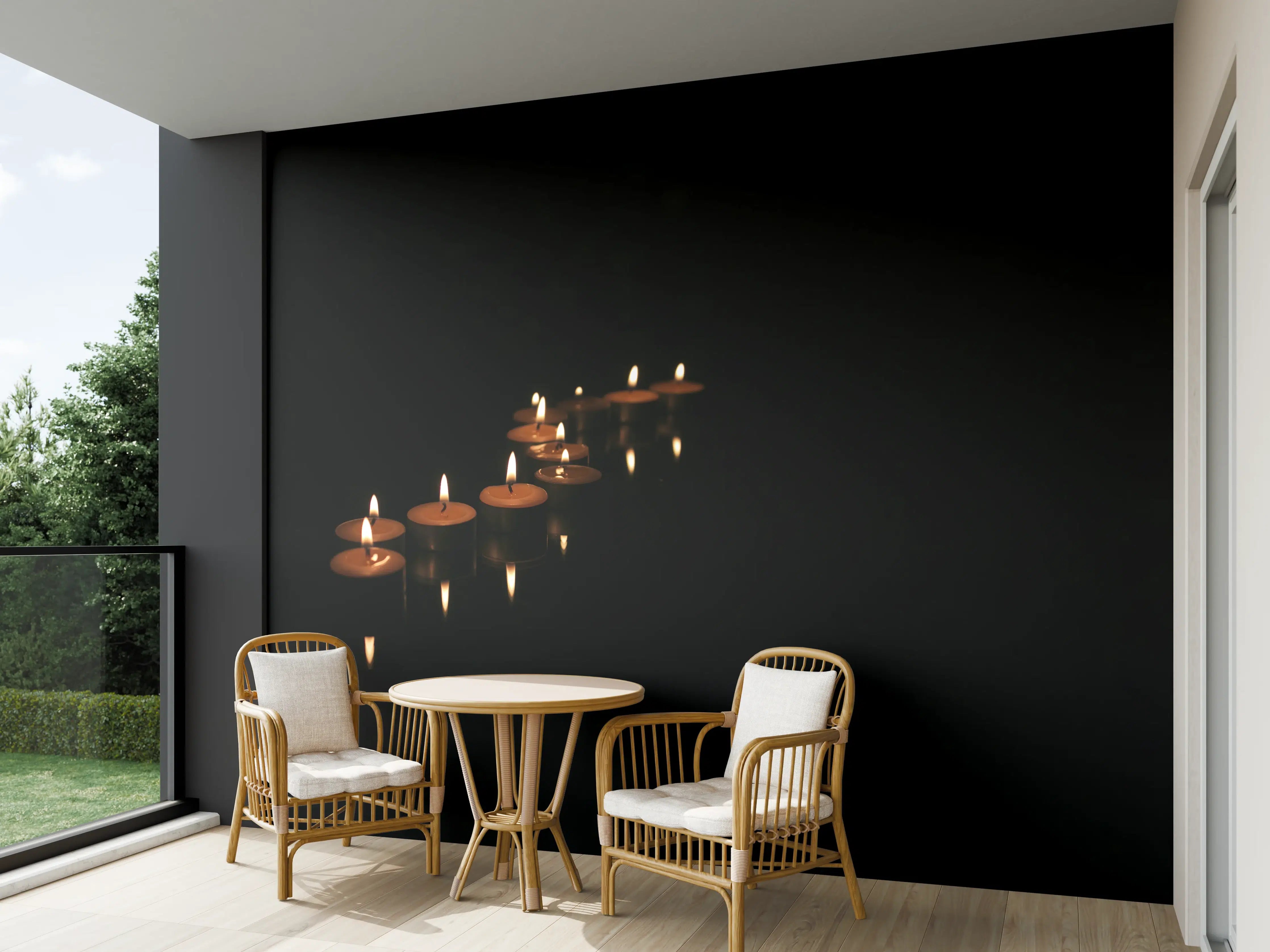 Wandverkleidung außen - Kerzen - Gedenkstätte