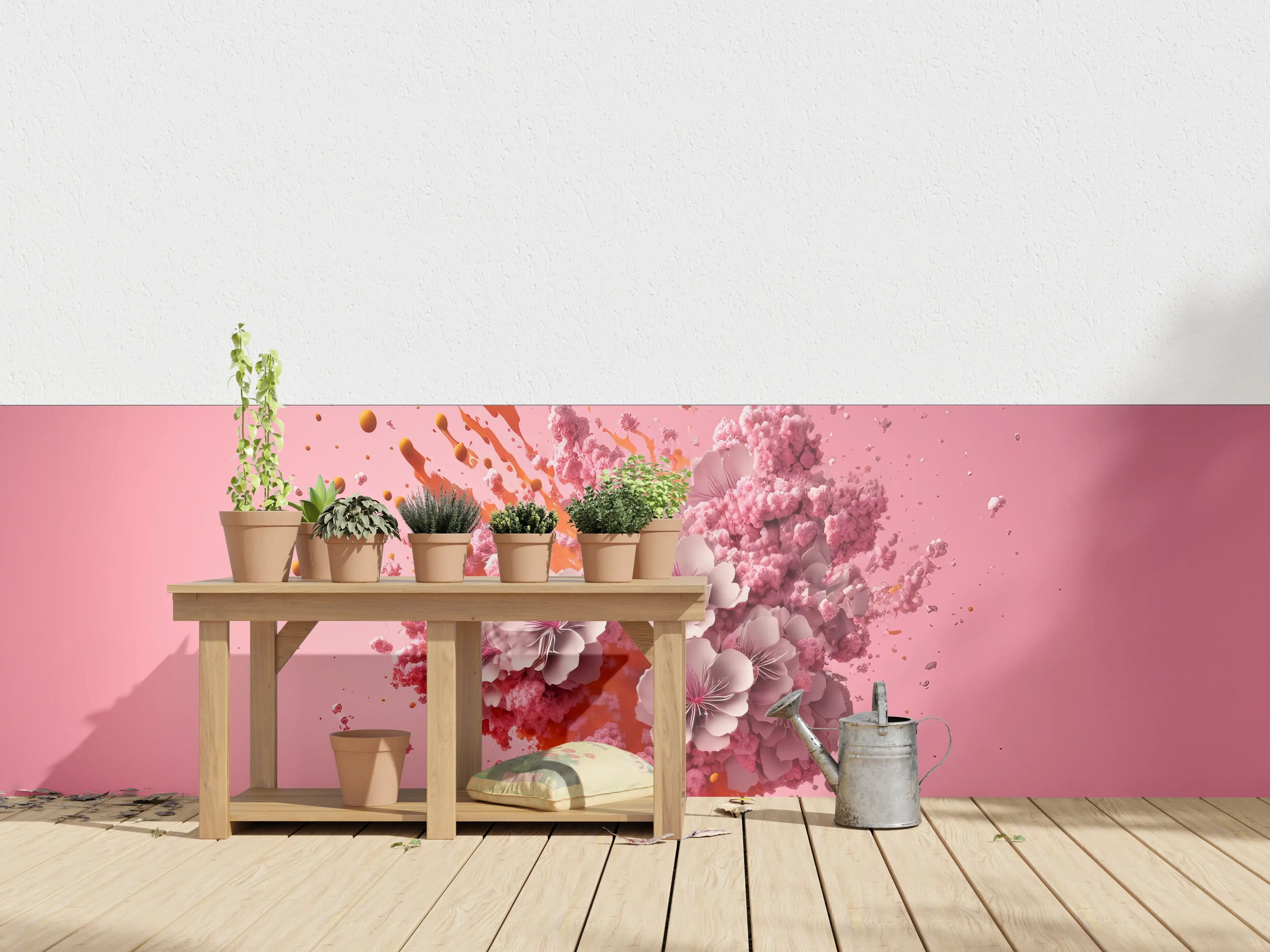 Wandverkleidung außen - Kirschblüten Explosion Pink