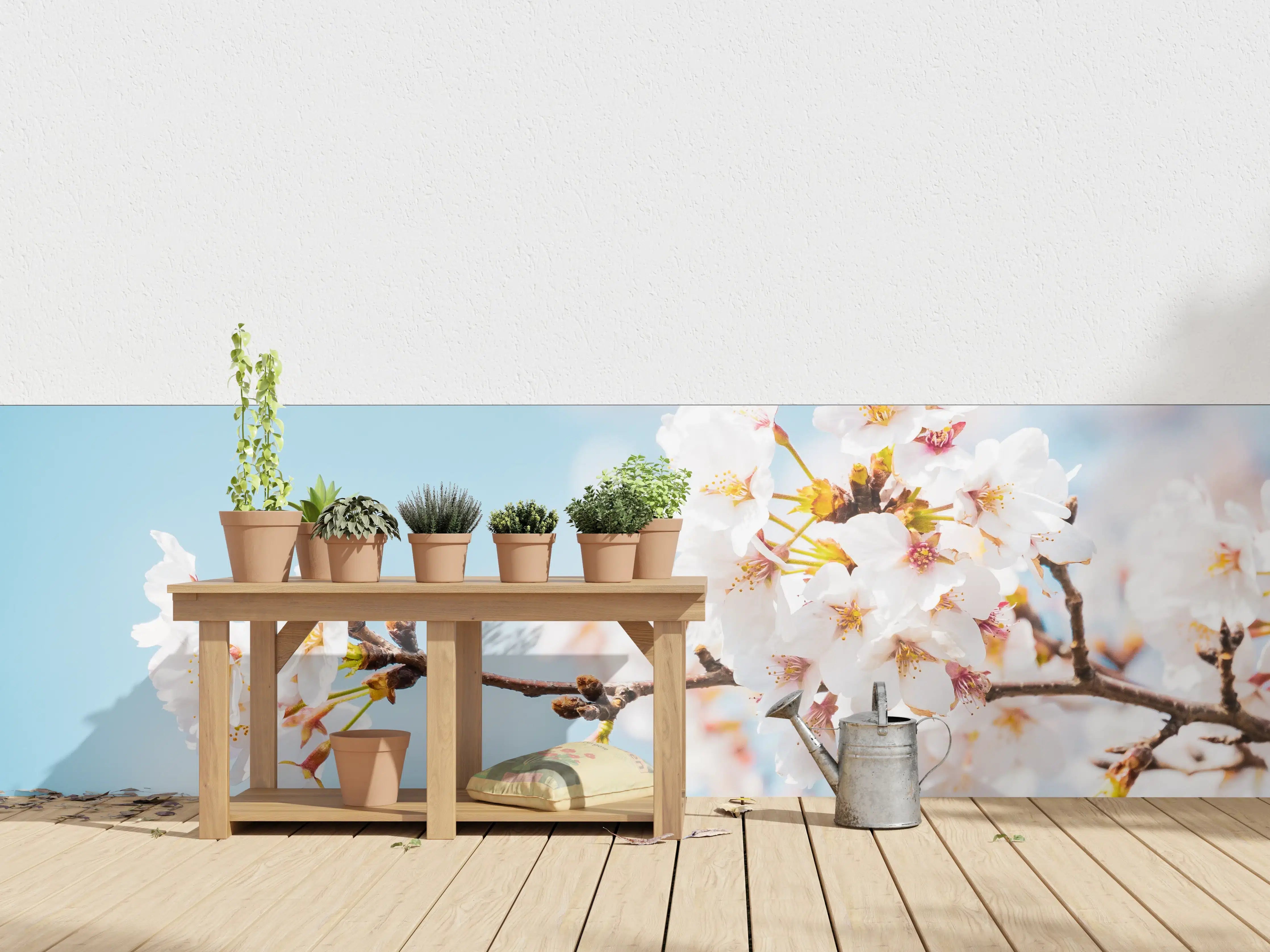 Wandverkleidung außen - Kirschblüten in voller Blüte