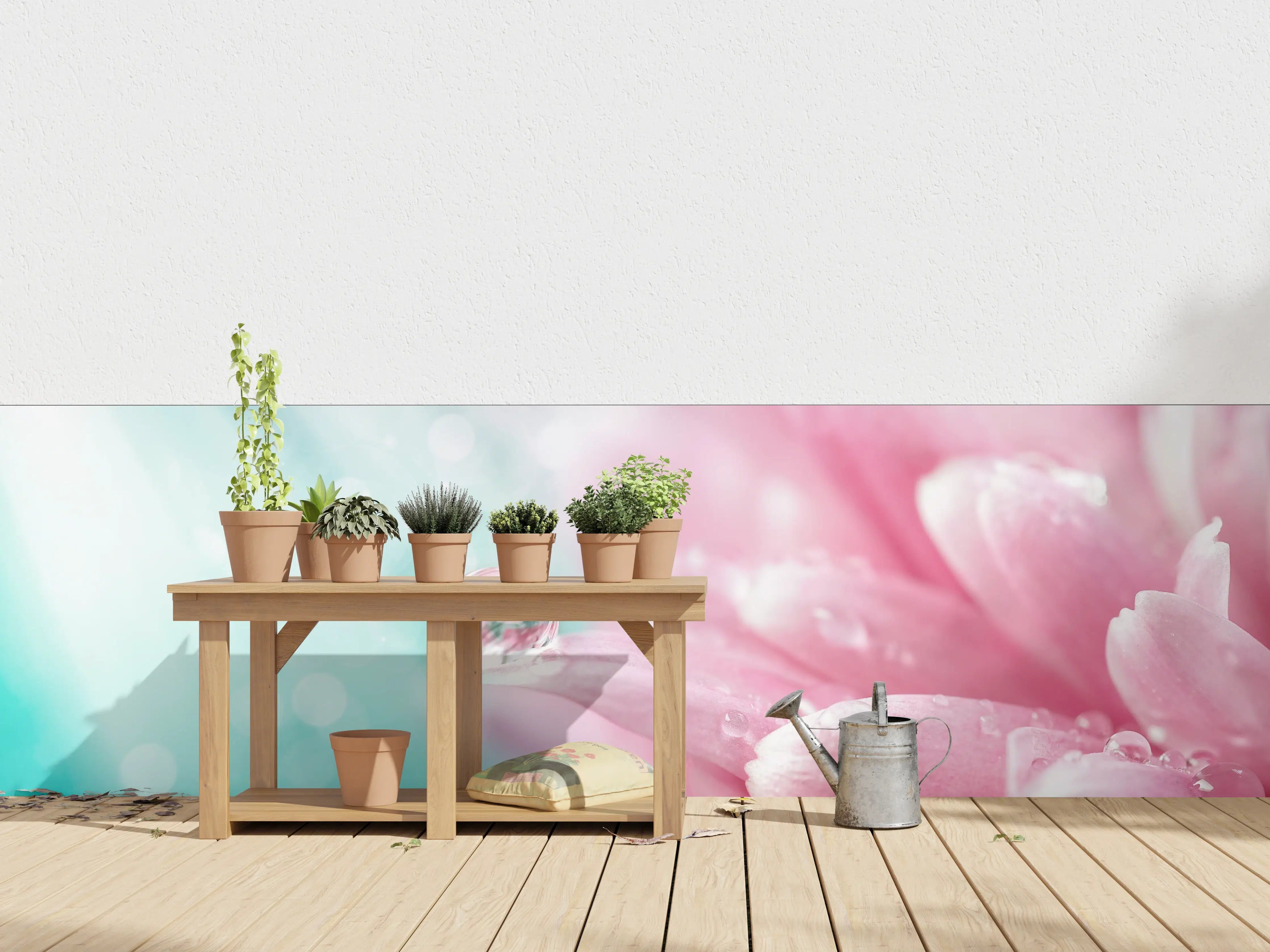 Wandverkleidung außen - Klarer Wassertropfen auf Chrysantheme