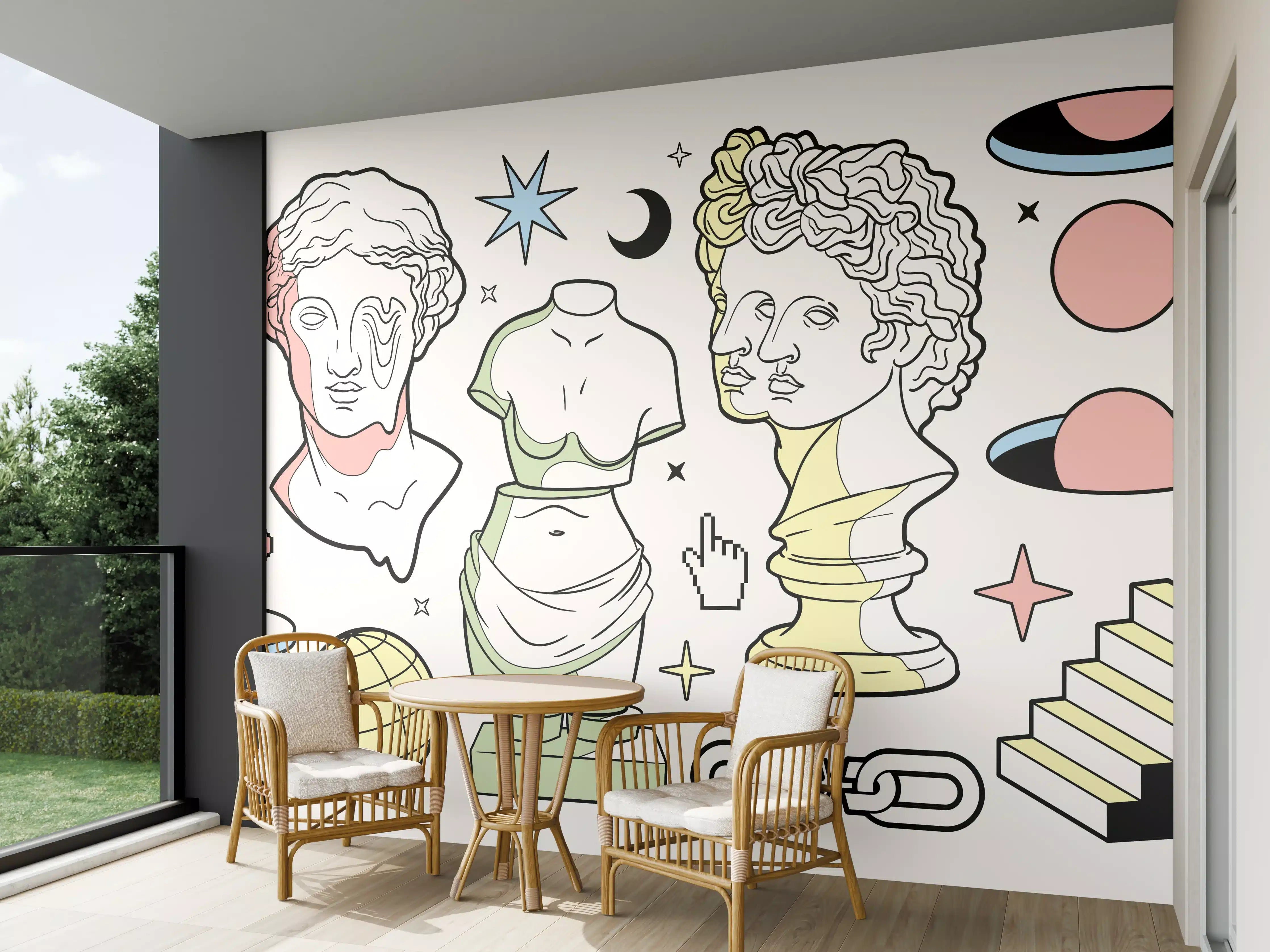 Wandverkleidung außen - Klassik-Inspirierte Illustrationsreihe