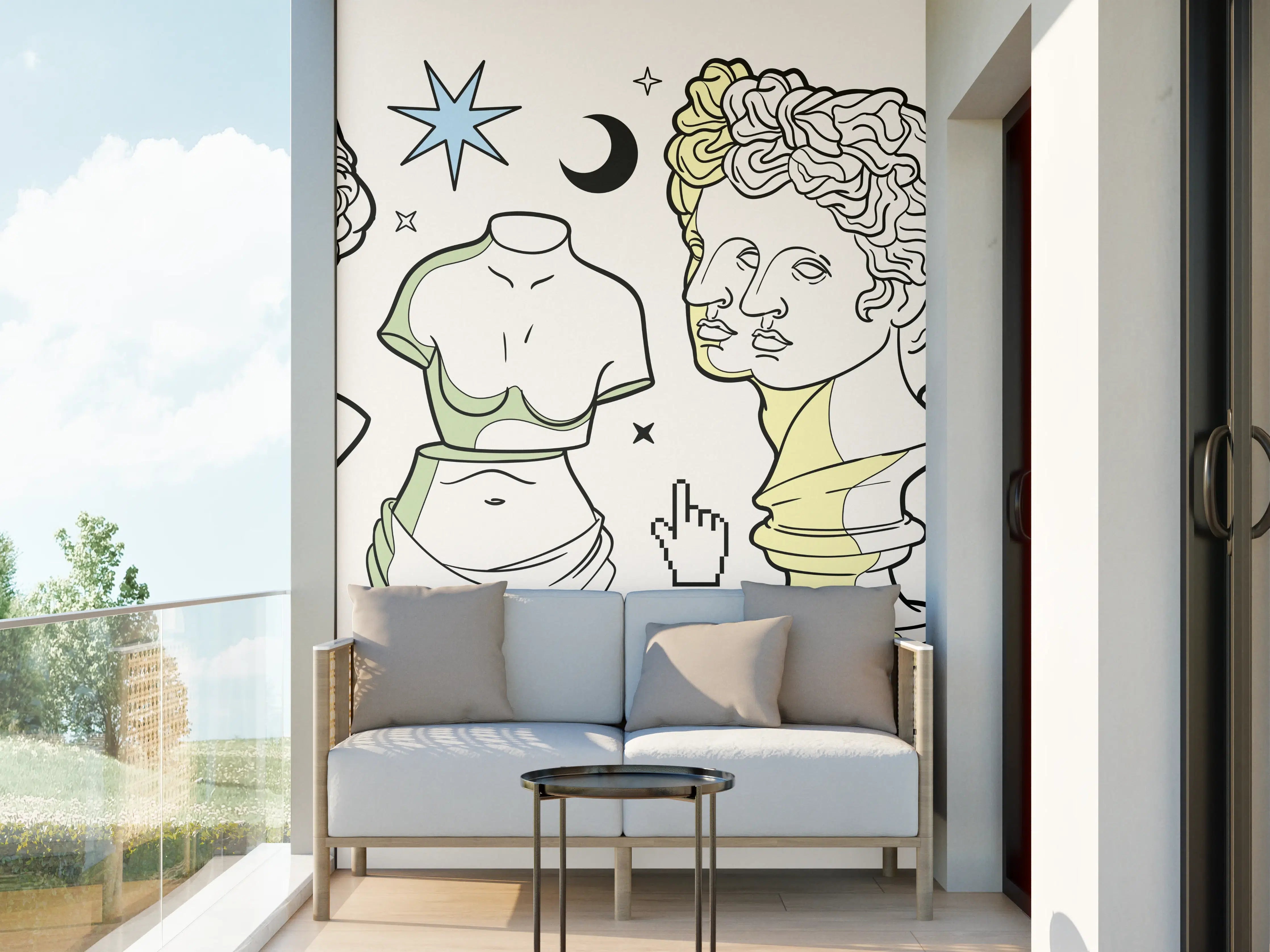Wandverkleidung außen - Klassik-Inspirierte Illustrationsreihe