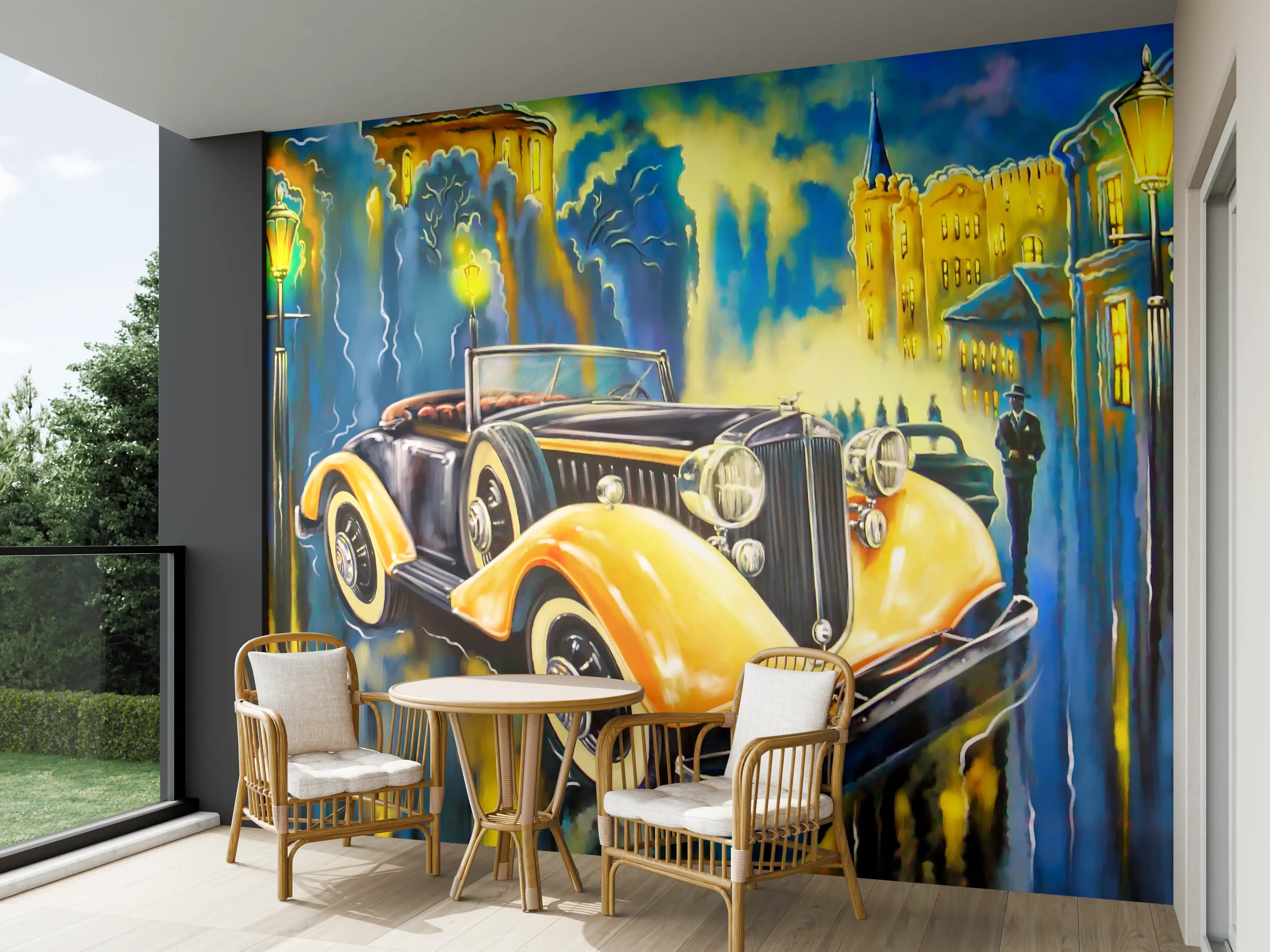 Wandverkleidung außen - Klassischer Oldtimer Kunstdruck