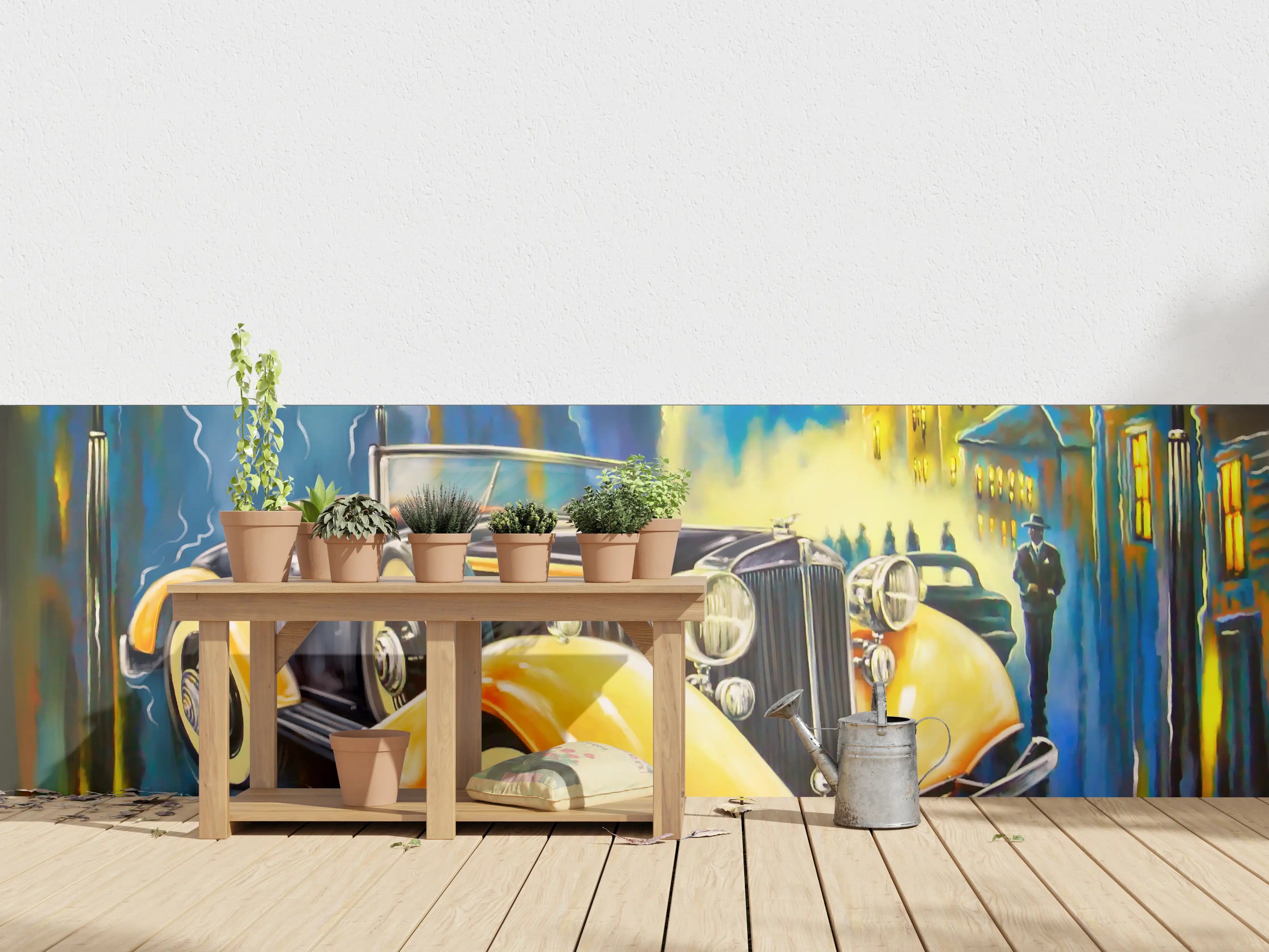 Wandverkleidung außen - Klassischer Oldtimer Kunstdruck