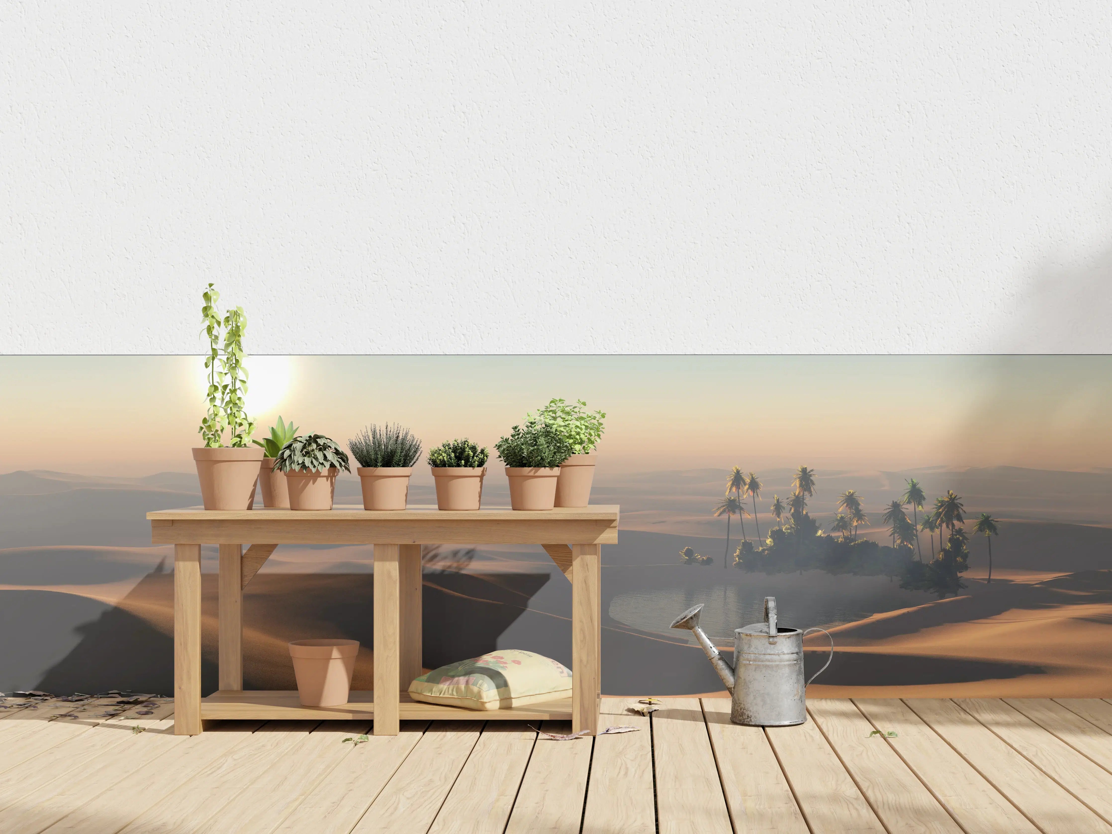 Wandverkleidung außen - Kleine Oase in der heißen Wüste