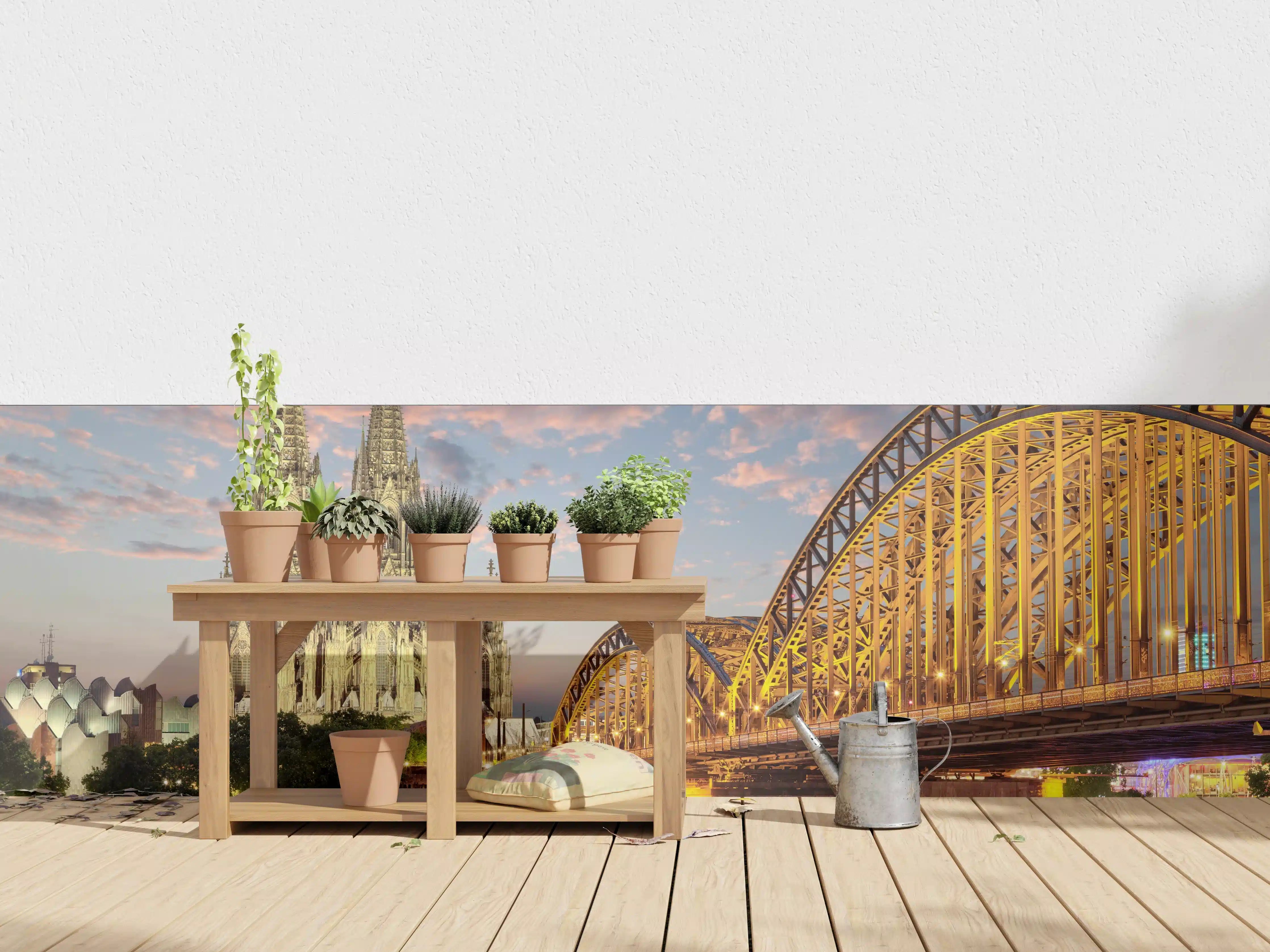 Wandverkleidung außen - Köln Dom am Rhein mit Brücke
