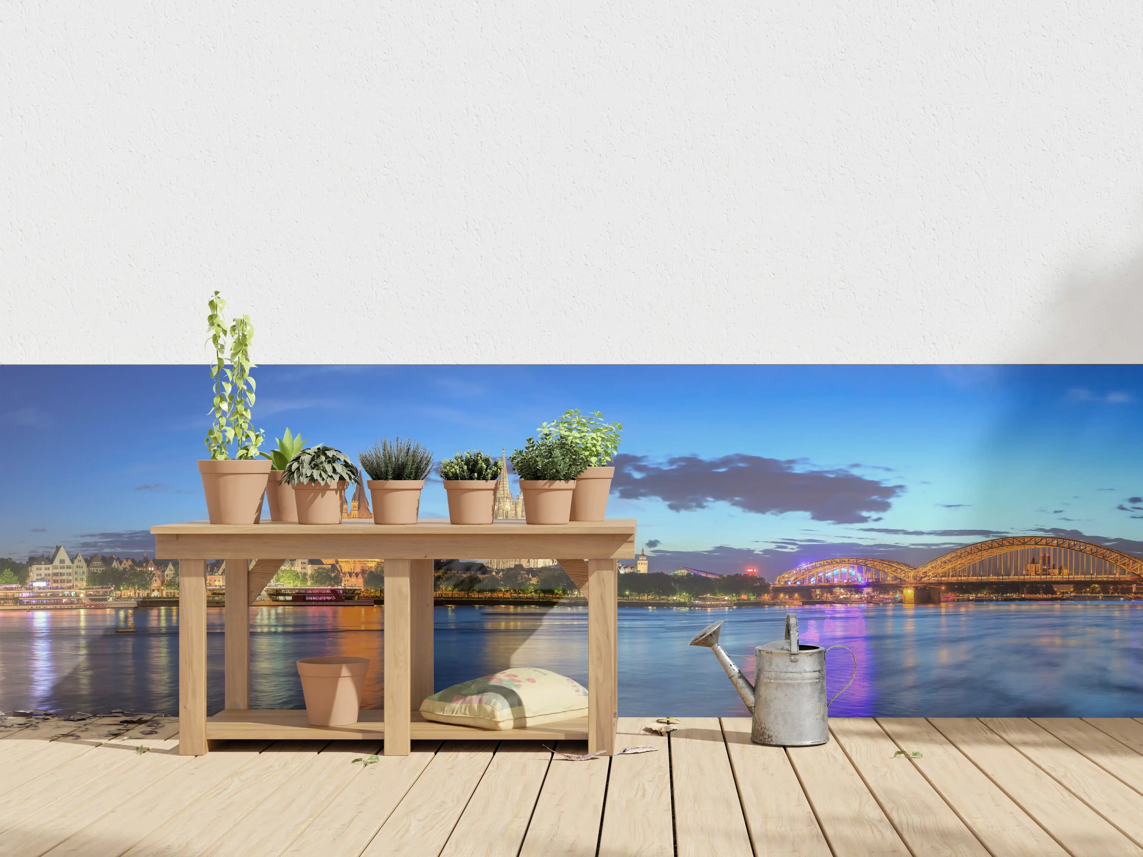 Wandverkleidung außen - Kölner Skyline - Nachts