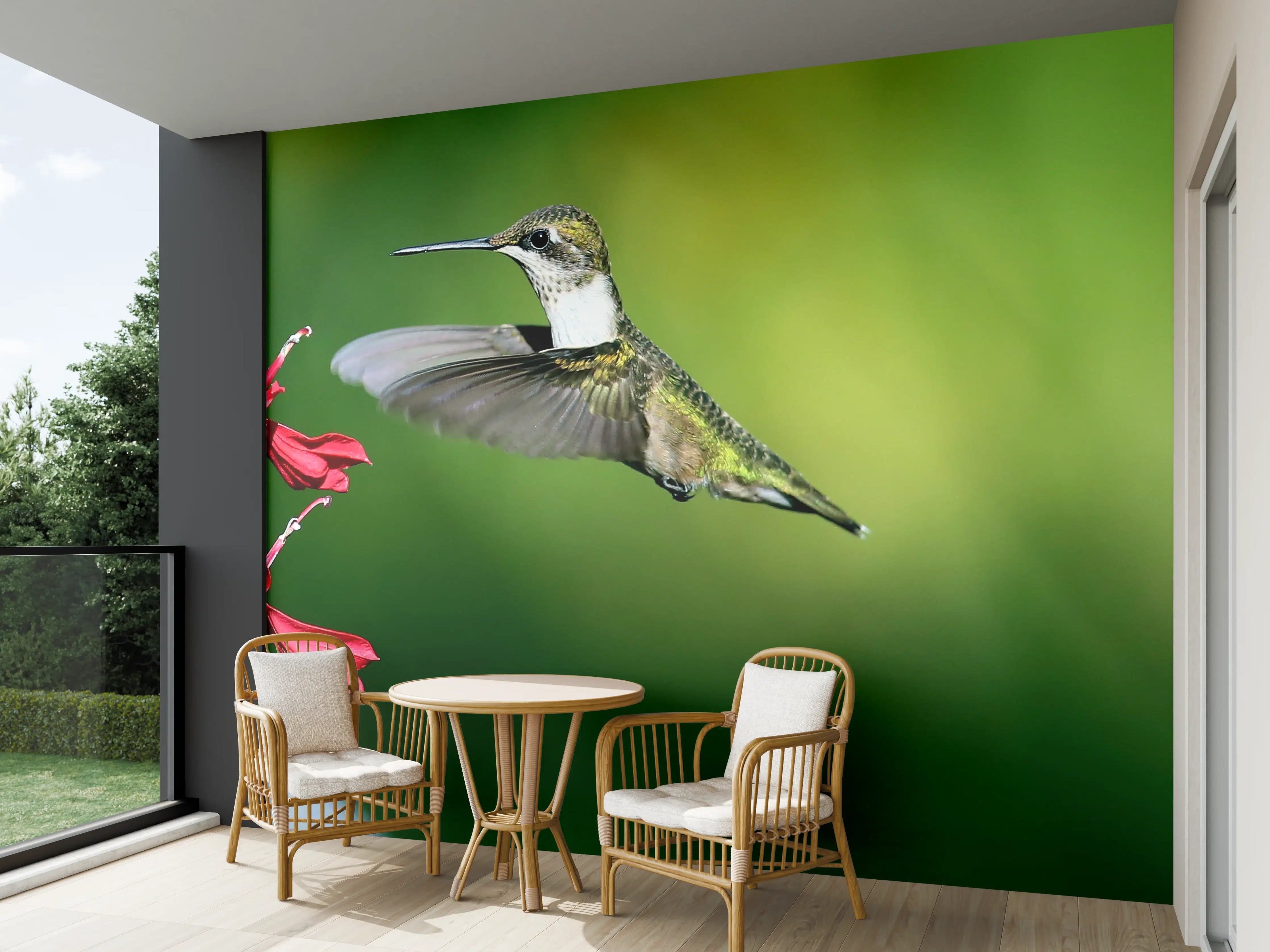 Wandverkleidung außen - Kolibri-Weibchen im Flug