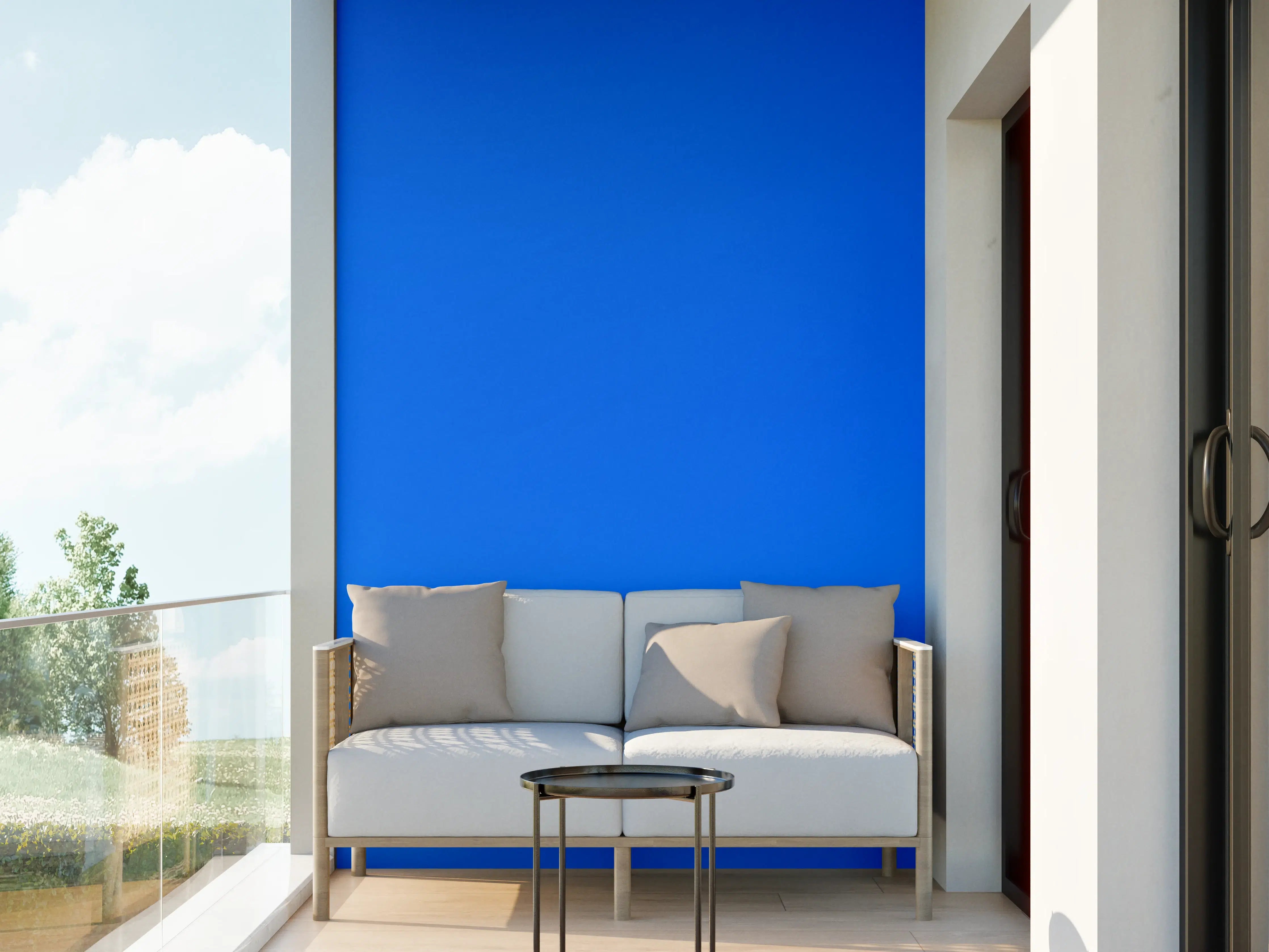 Wandverkleidung außen - Kolosseum bei Nacht Blau-Orange