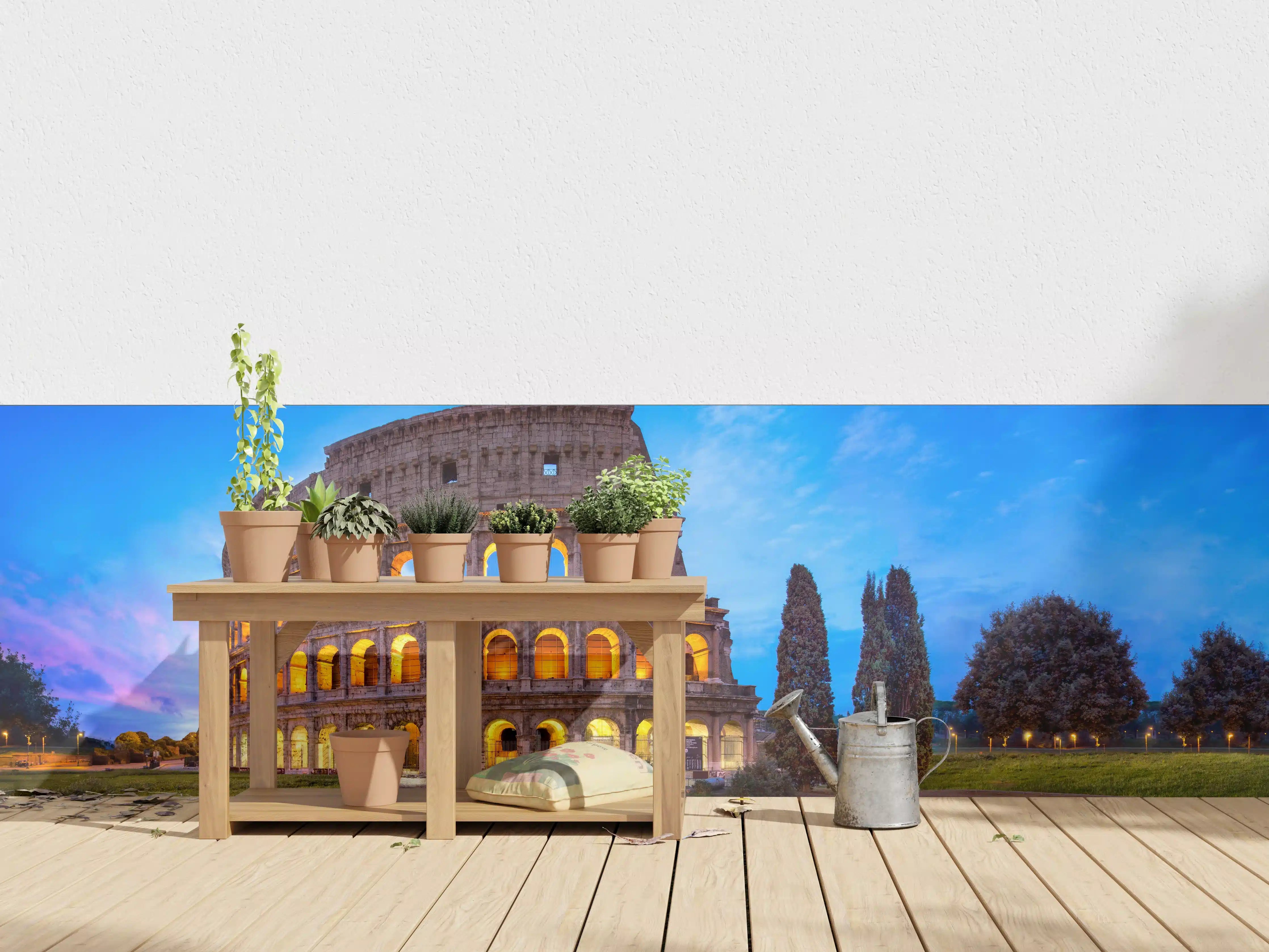 Wandverkleidung außen - Kolosseum in Rom Panorama bei Nacht