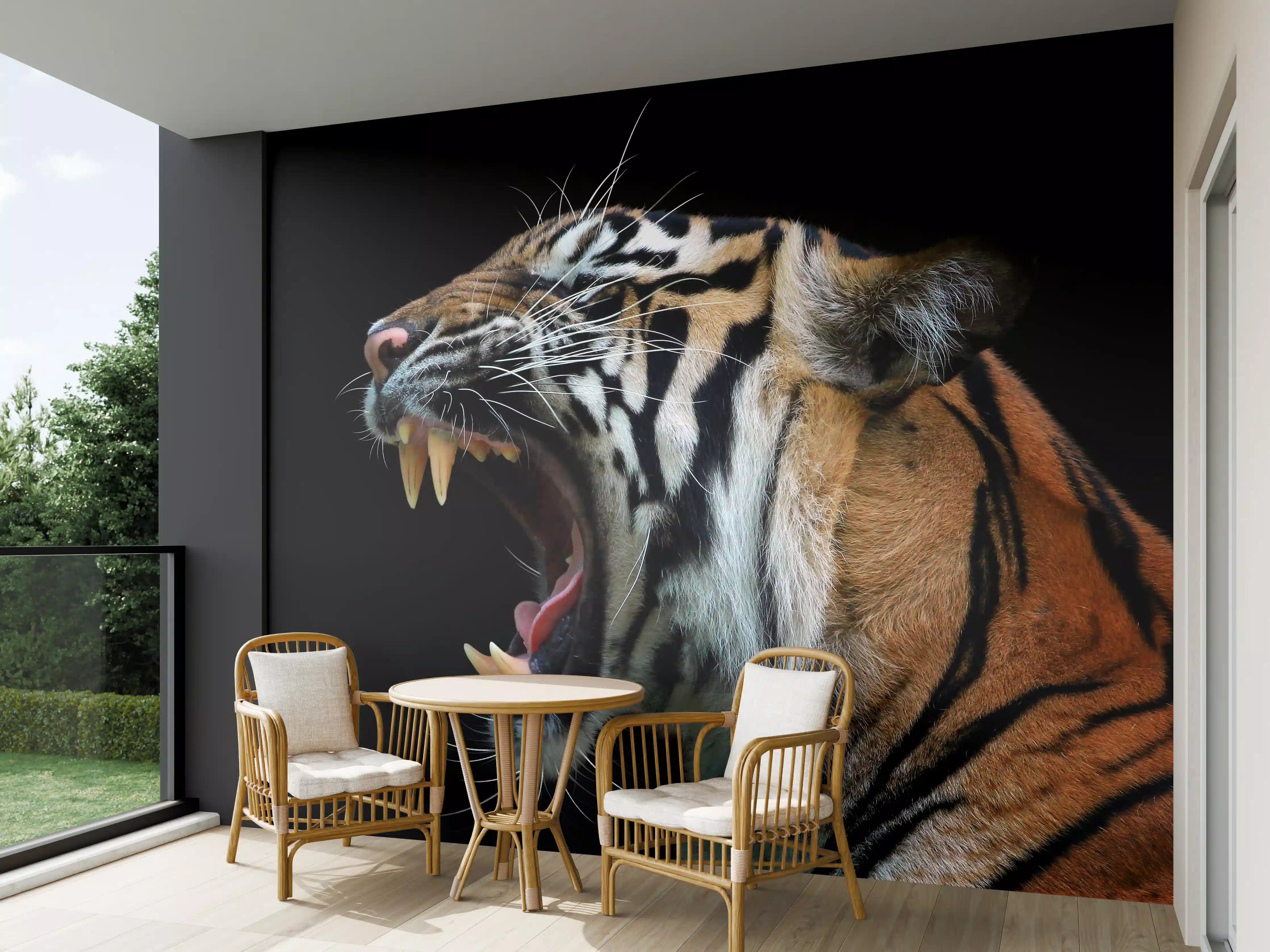 Wandverkleidung außen - Kopf eines Sumatra-Tigers