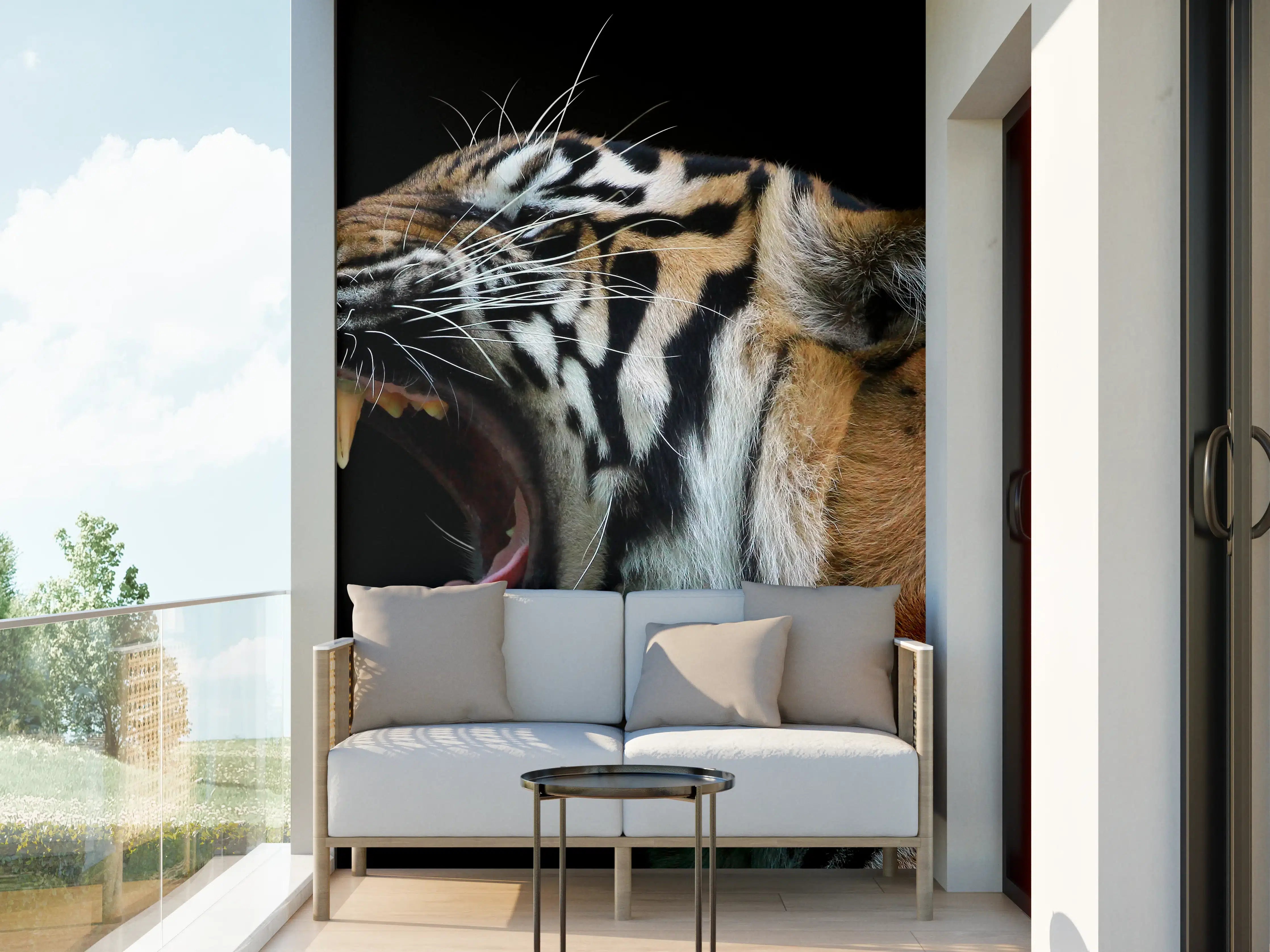 Wandverkleidung außen - Kopf eines Sumatra-Tigers