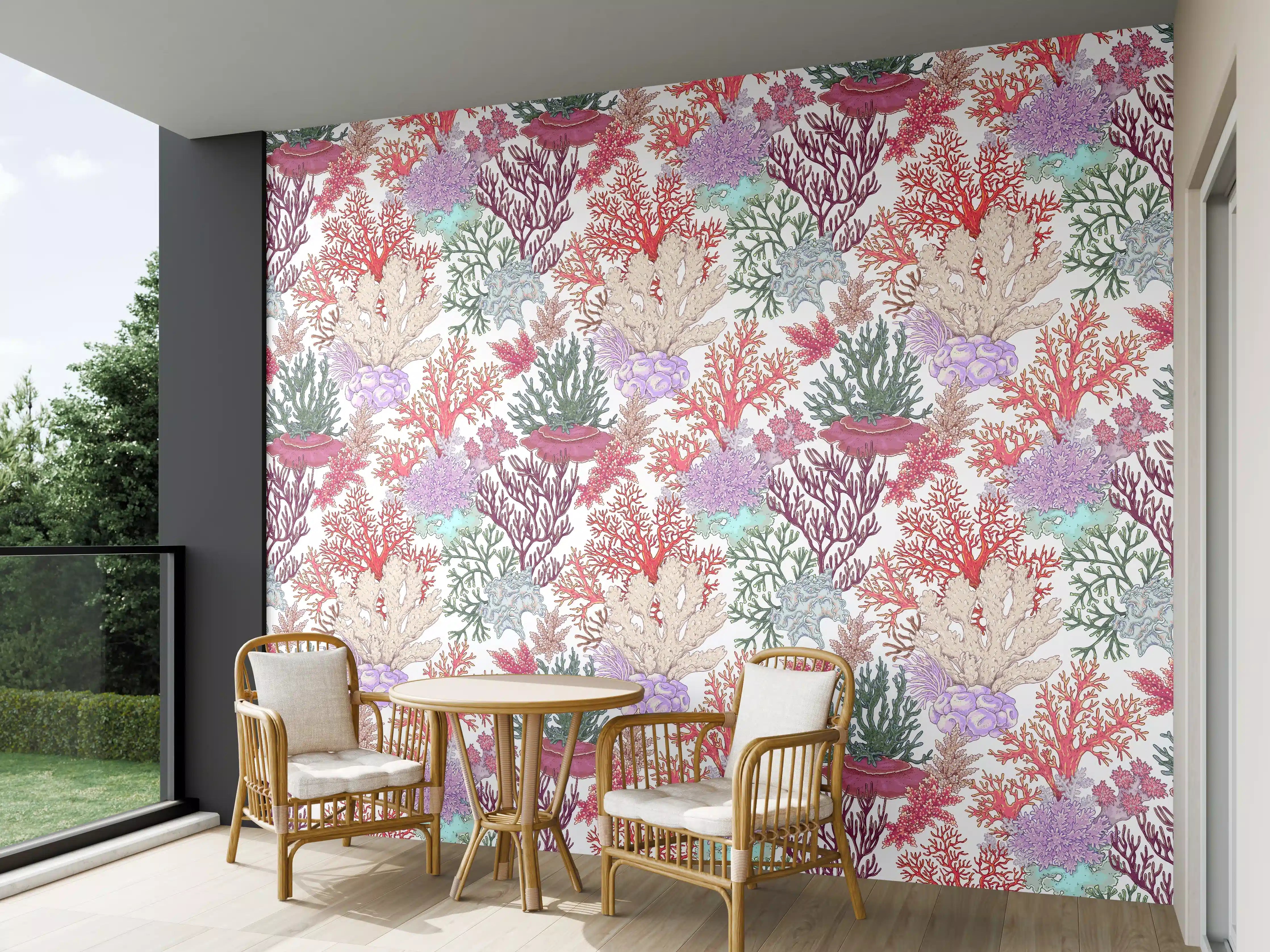 Wandverkleidung außen - Korallenmuster Rosa-Beige