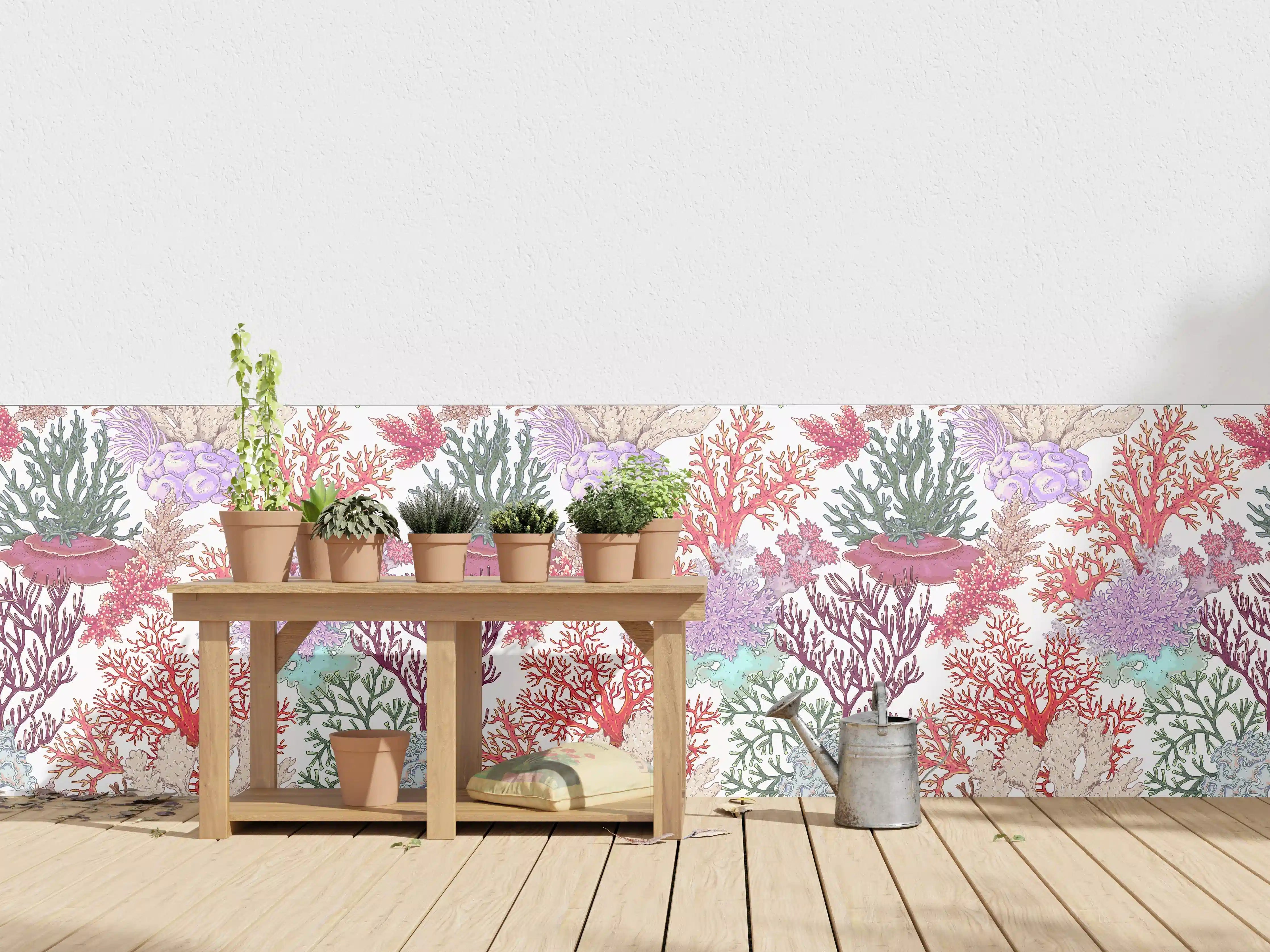 Wandverkleidung außen - Korallenmuster Rosa-Beige