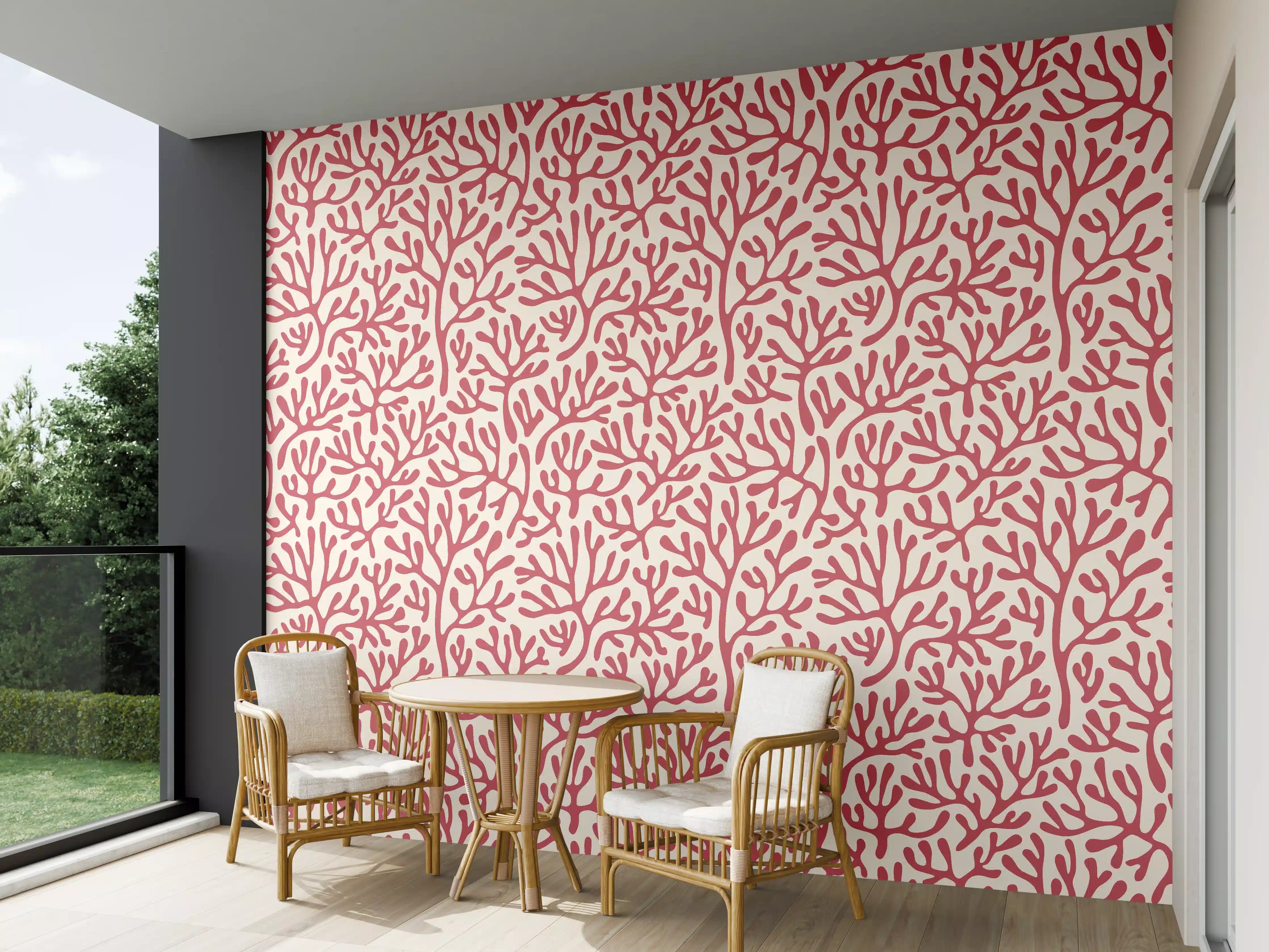 Wandverkleidung außen - Korallenmuster Rot-Beige